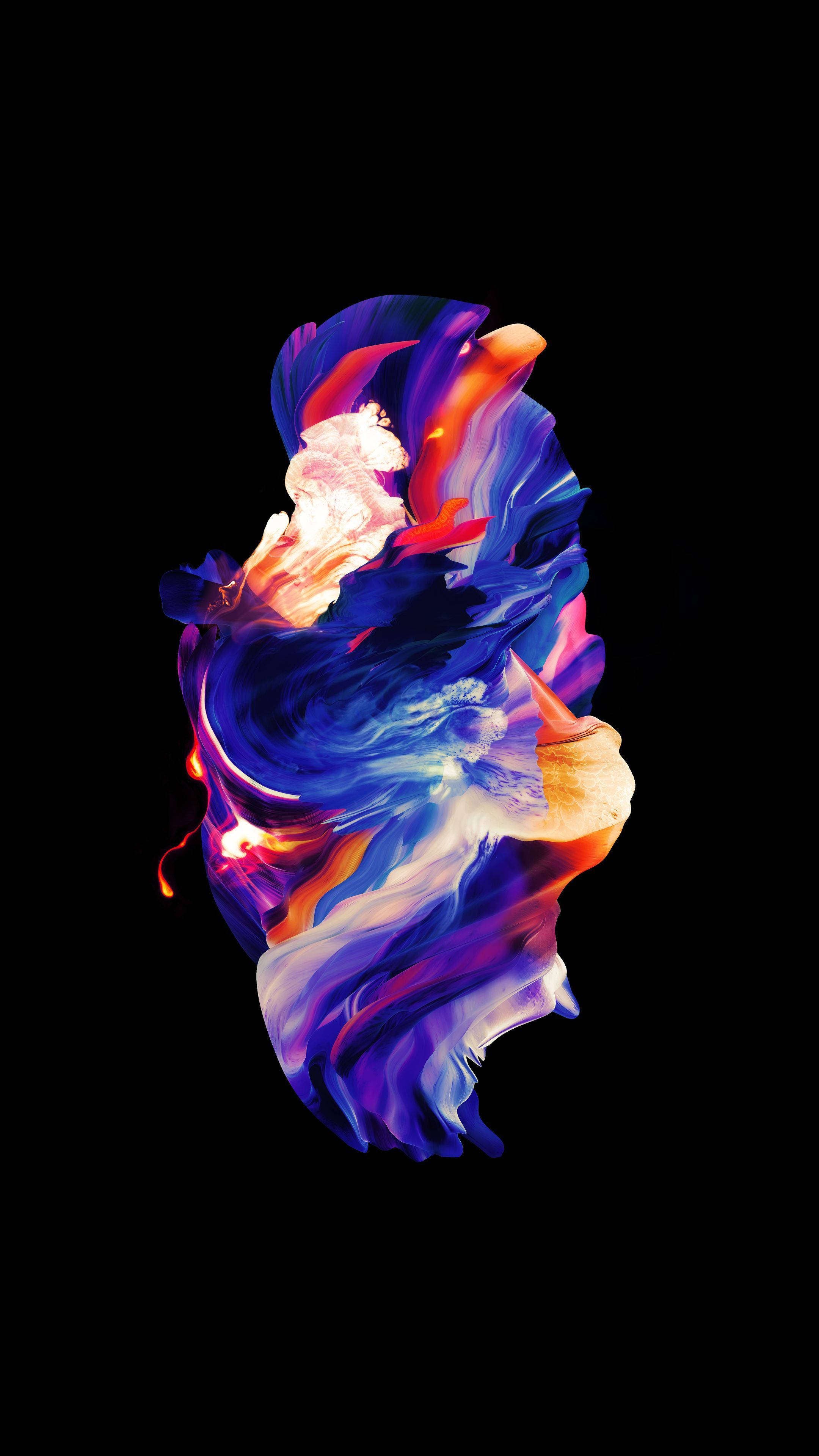 O operă de artă cu culori vibrante radiând pe un ecran AMOLED Fundal