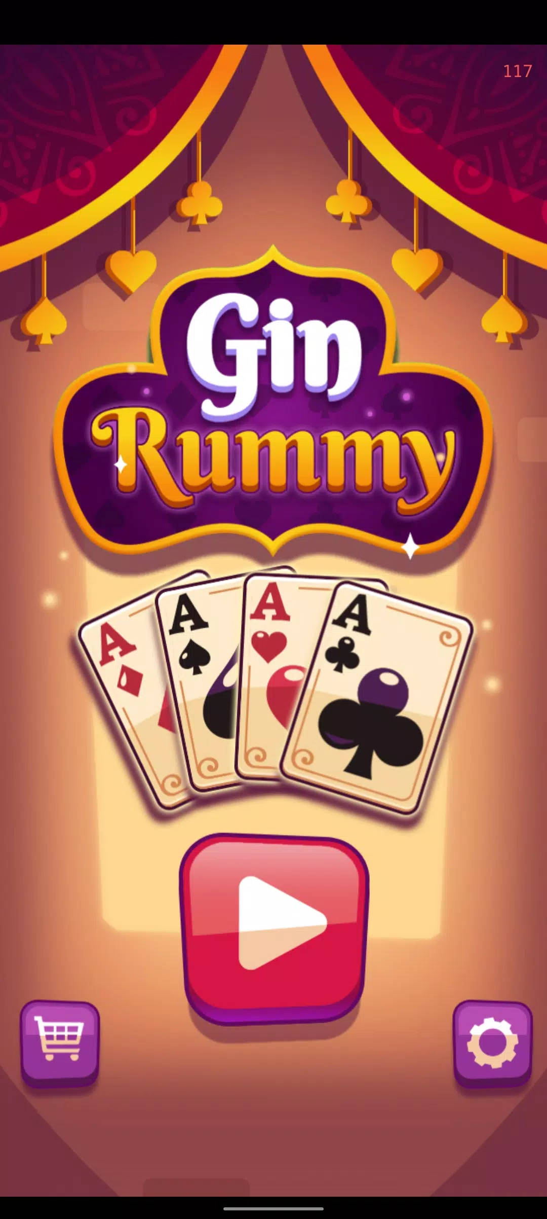 O partidă competitivă de Gin Rummy Fundal