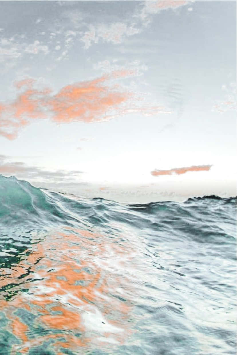 o pictură a unui val în ocean Fundal