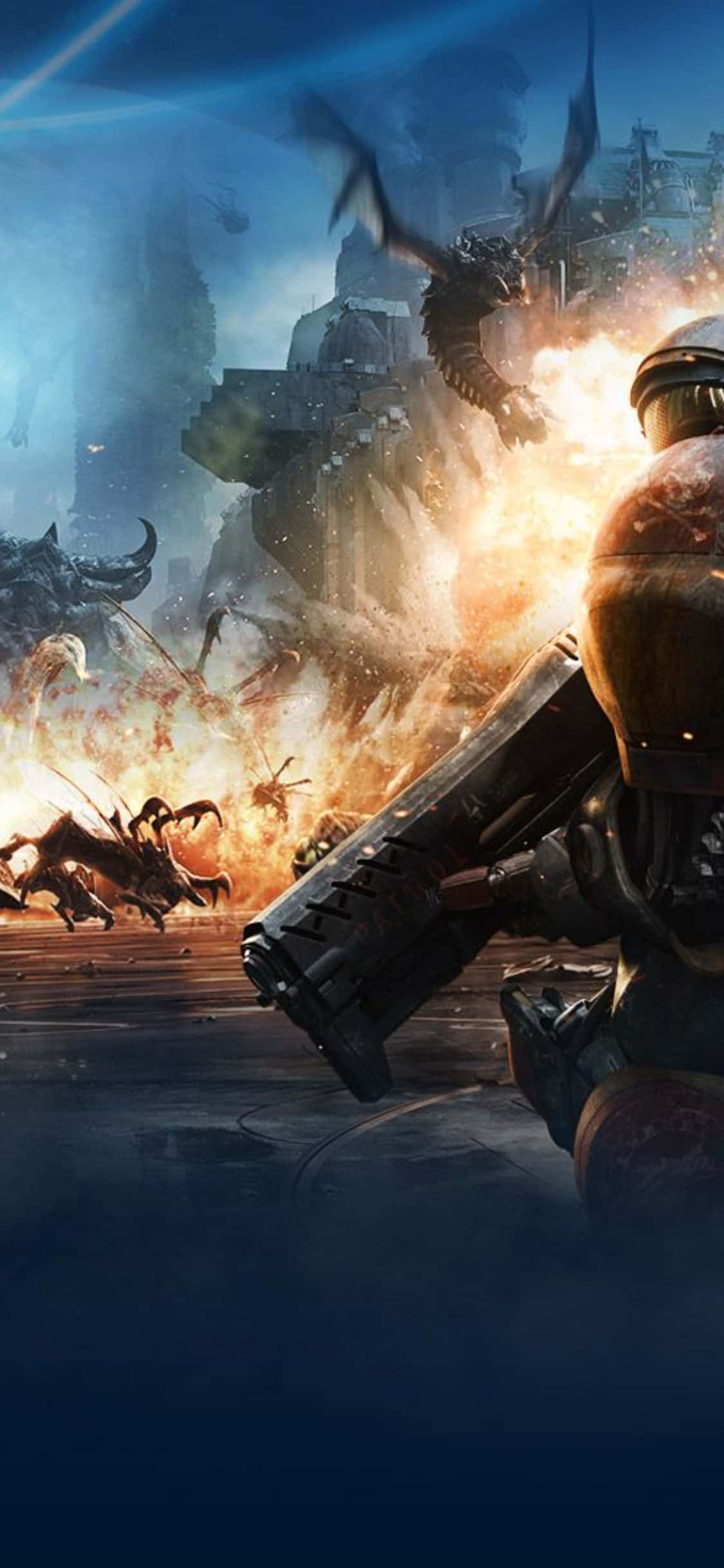 O privire în lumea high-tech a StarCraft II pe iPhone X Fundal