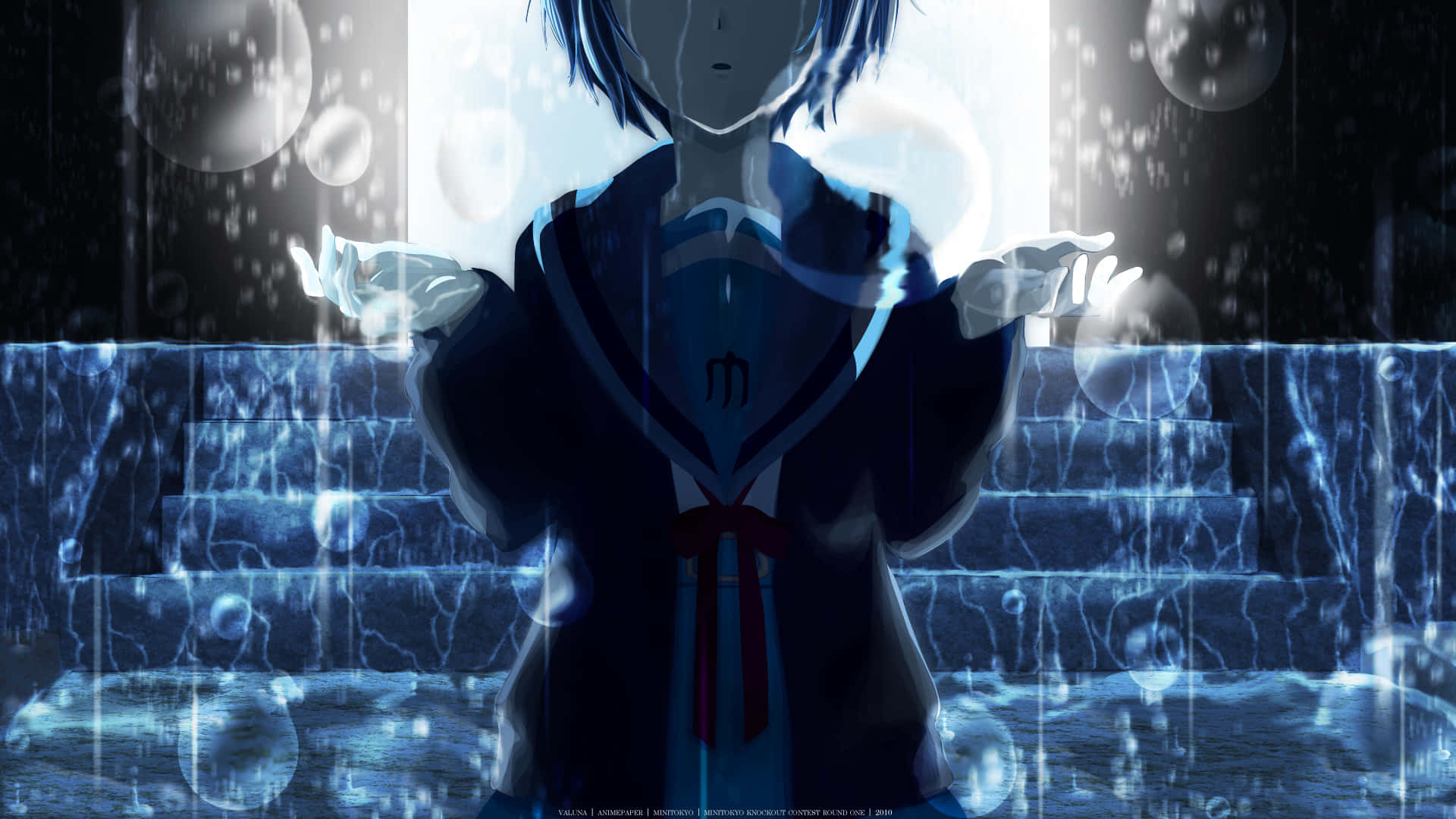 O scenă anime tristă care ilustrează lupta unui băiat tânăr Fundal