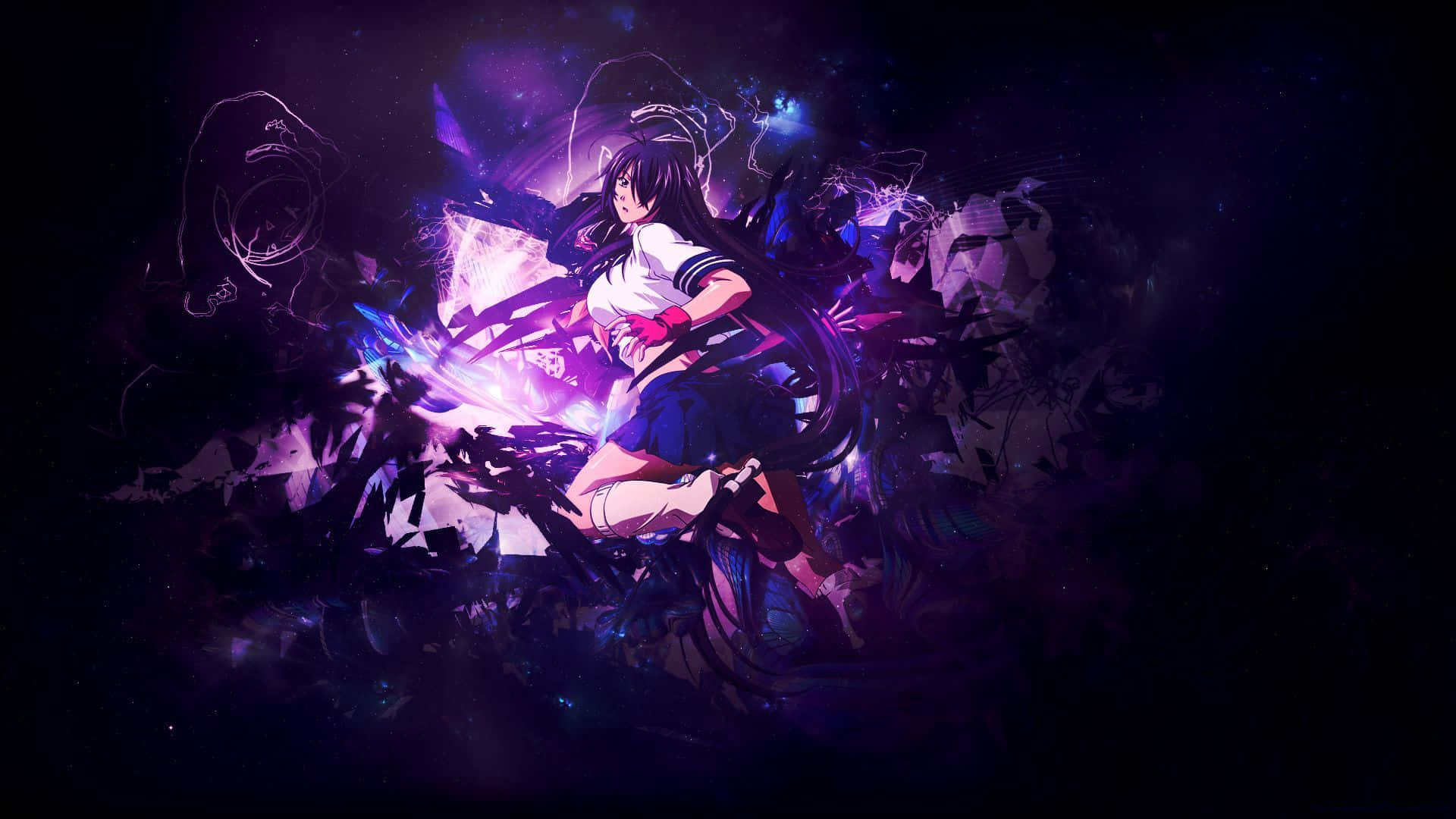 O scenă impresionantă dintr-o lume anime fantastica violet Fundal