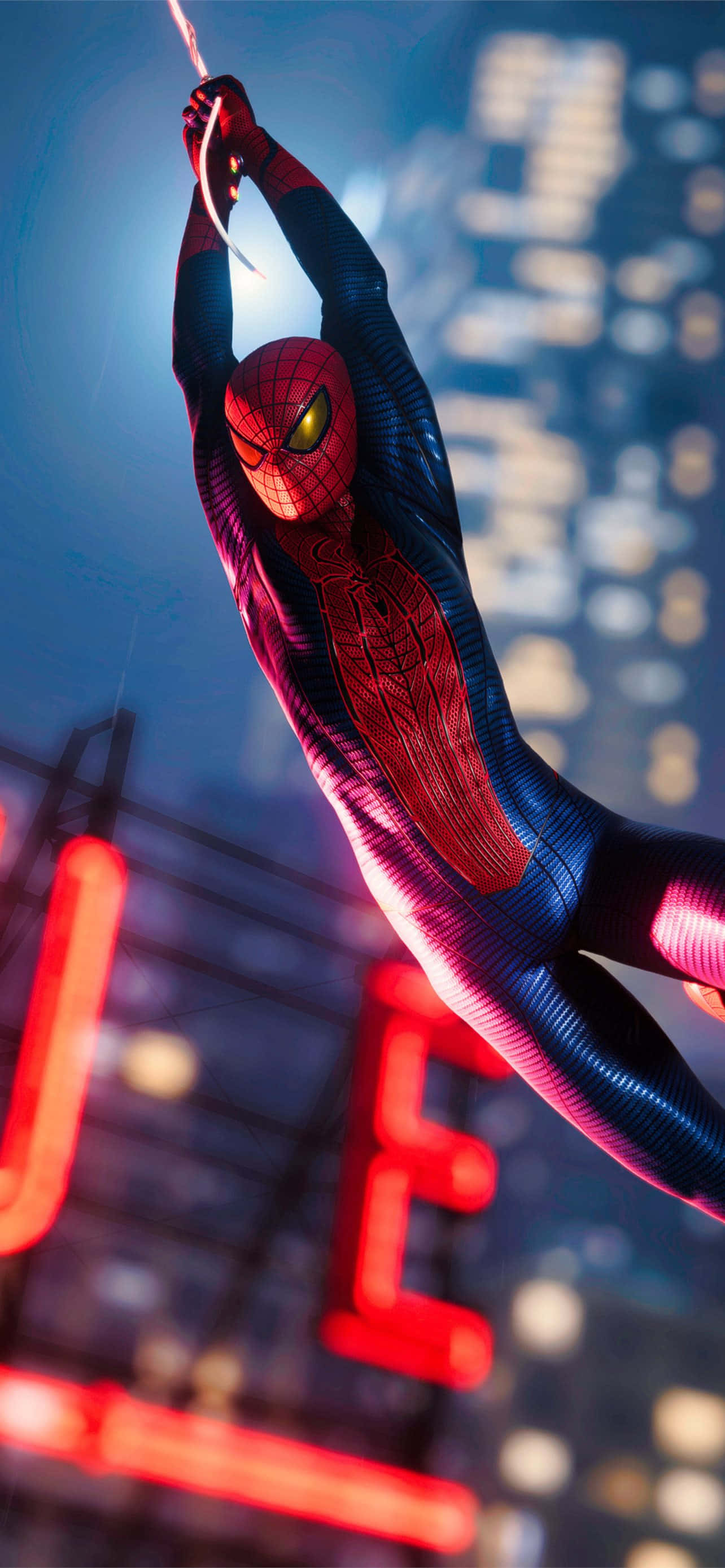 O scenă plină de acțiune din Spiderman Fundal
