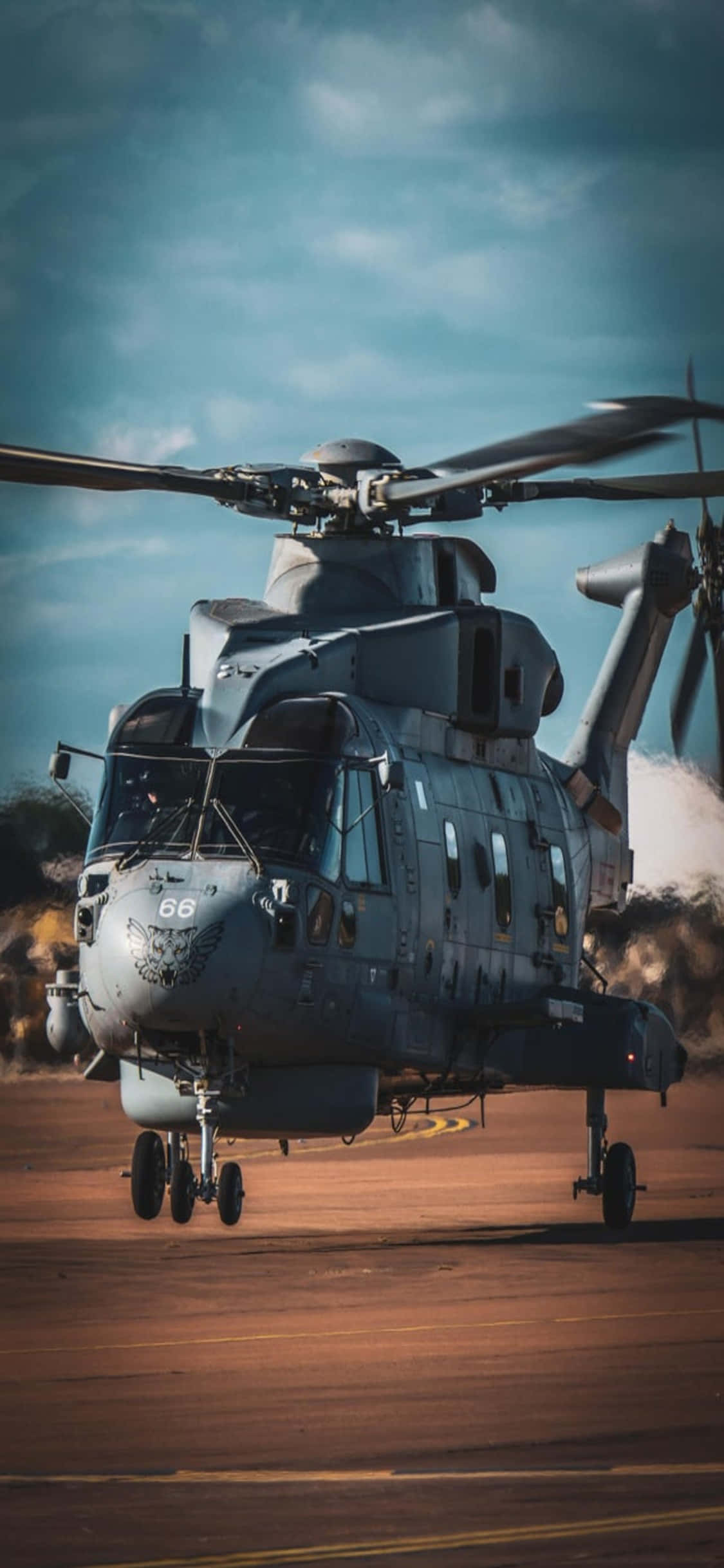 O vedere a cerului dintr-un elicopter, cu un iPhone Xs Fundal
