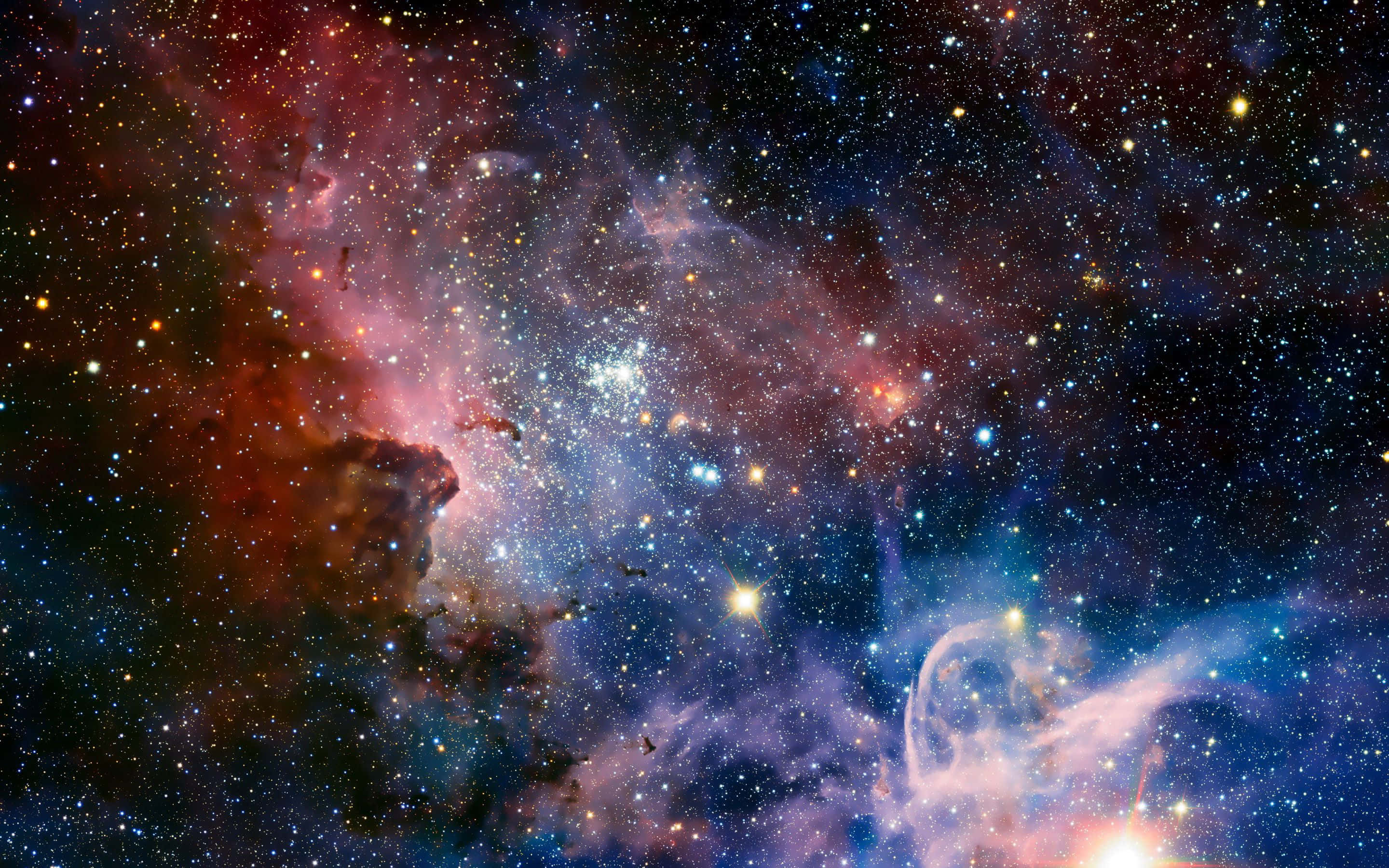 o vedere a nebuloasei cu stele și nebuloasă Fundal