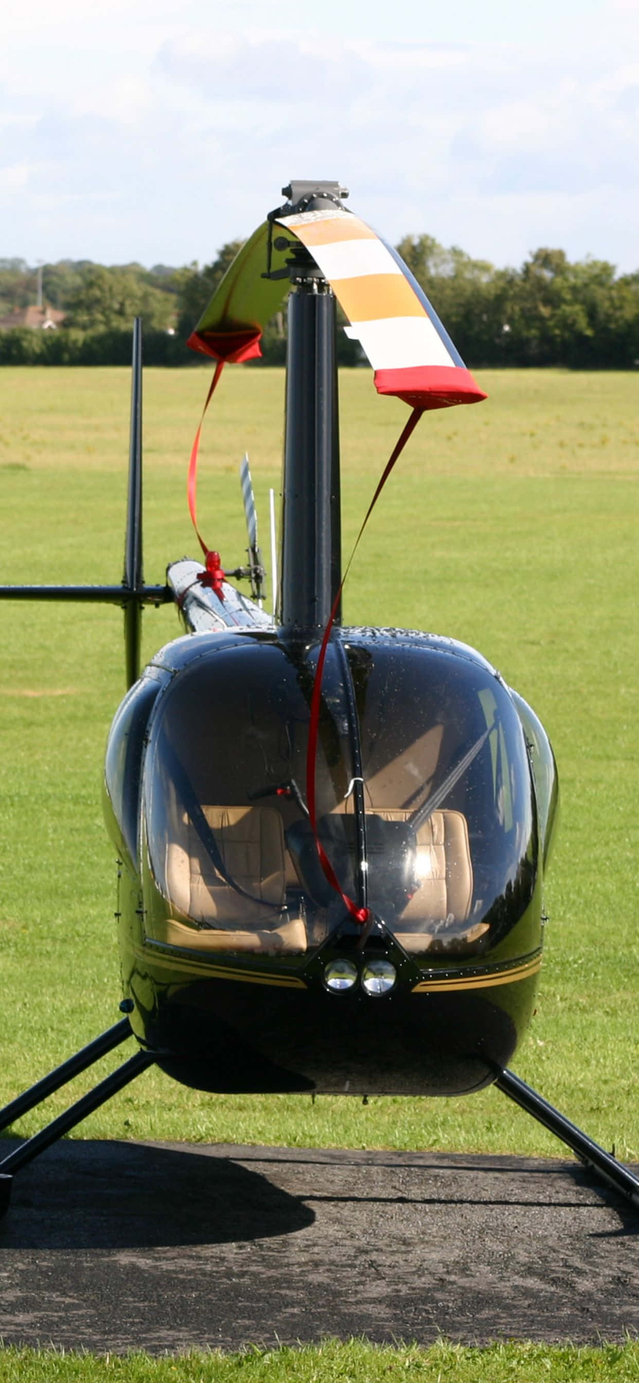 O vedere aeriană a unei pajiști forestiere, cu un elicopter deasupra. Fundal