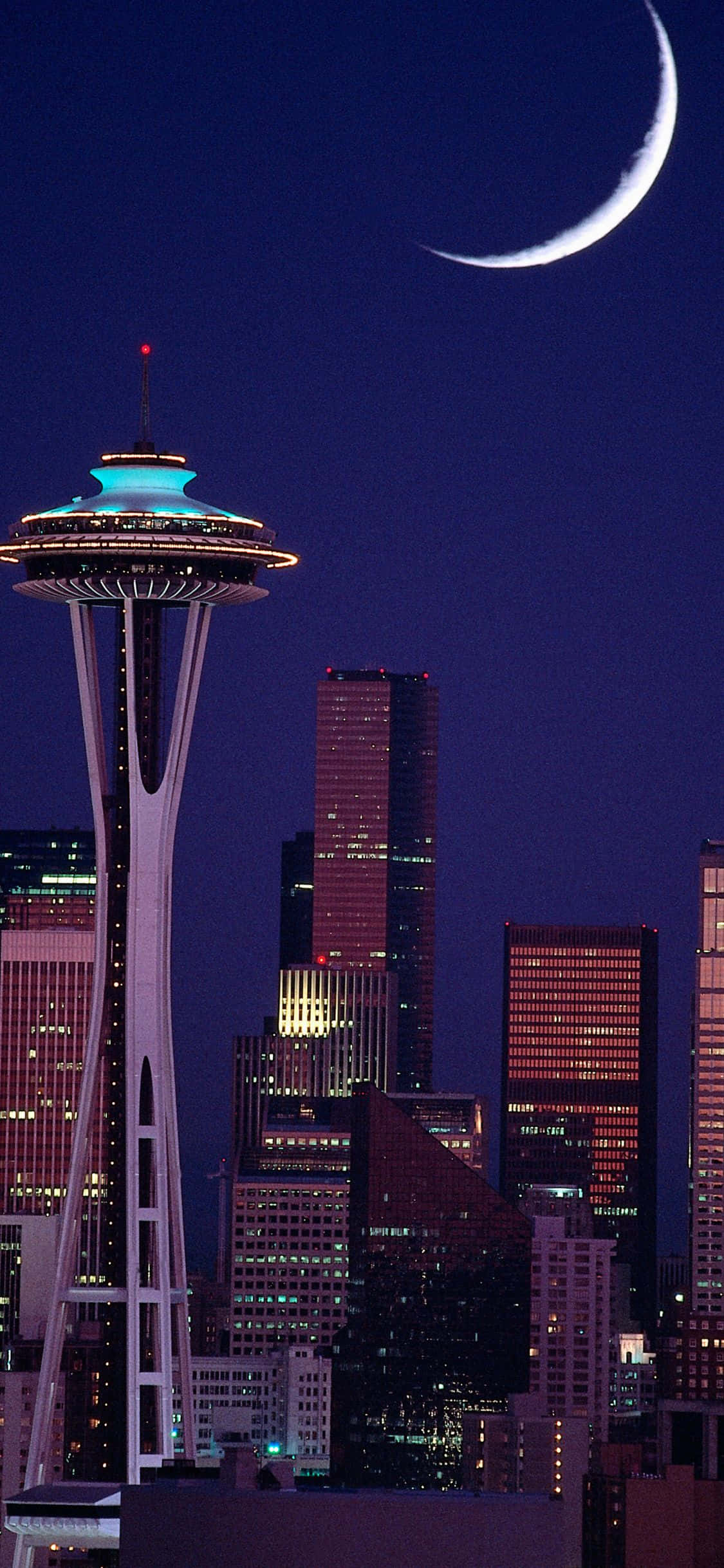 O vedere captivantă a orizontului Seattle de pe malul apei Fundal