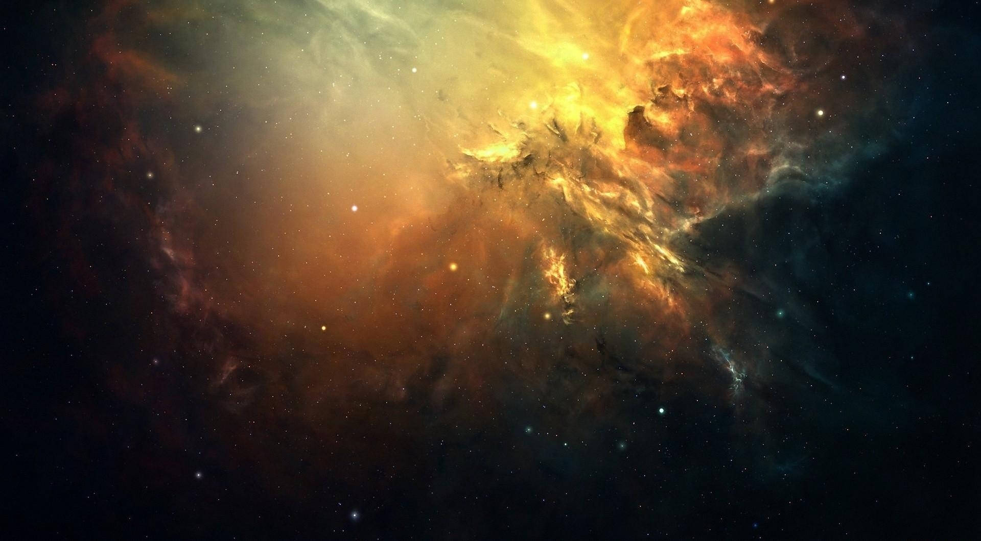 O Vedere Uimitoare a Prafului Cosmic și a Galaxiei în Arderi în Spațiul Cosmic Fundal