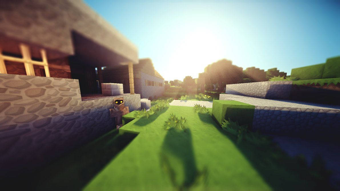 O zi însorită și luminoasă în Minecraft Fundal