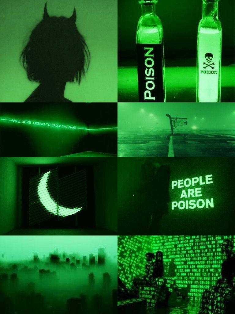 Oamenii Sunt Otravă Estetică Neon Verde Fundal