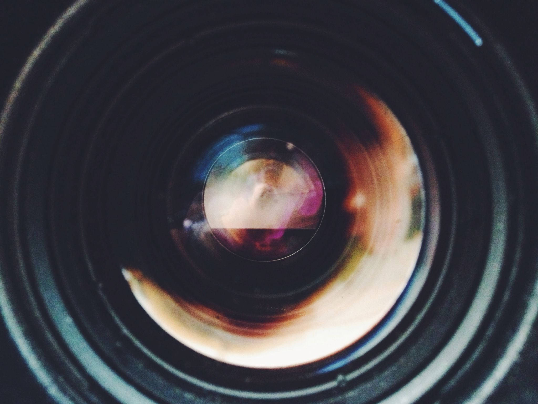 Obiectiv de cameră foto în prim-plan Fundal