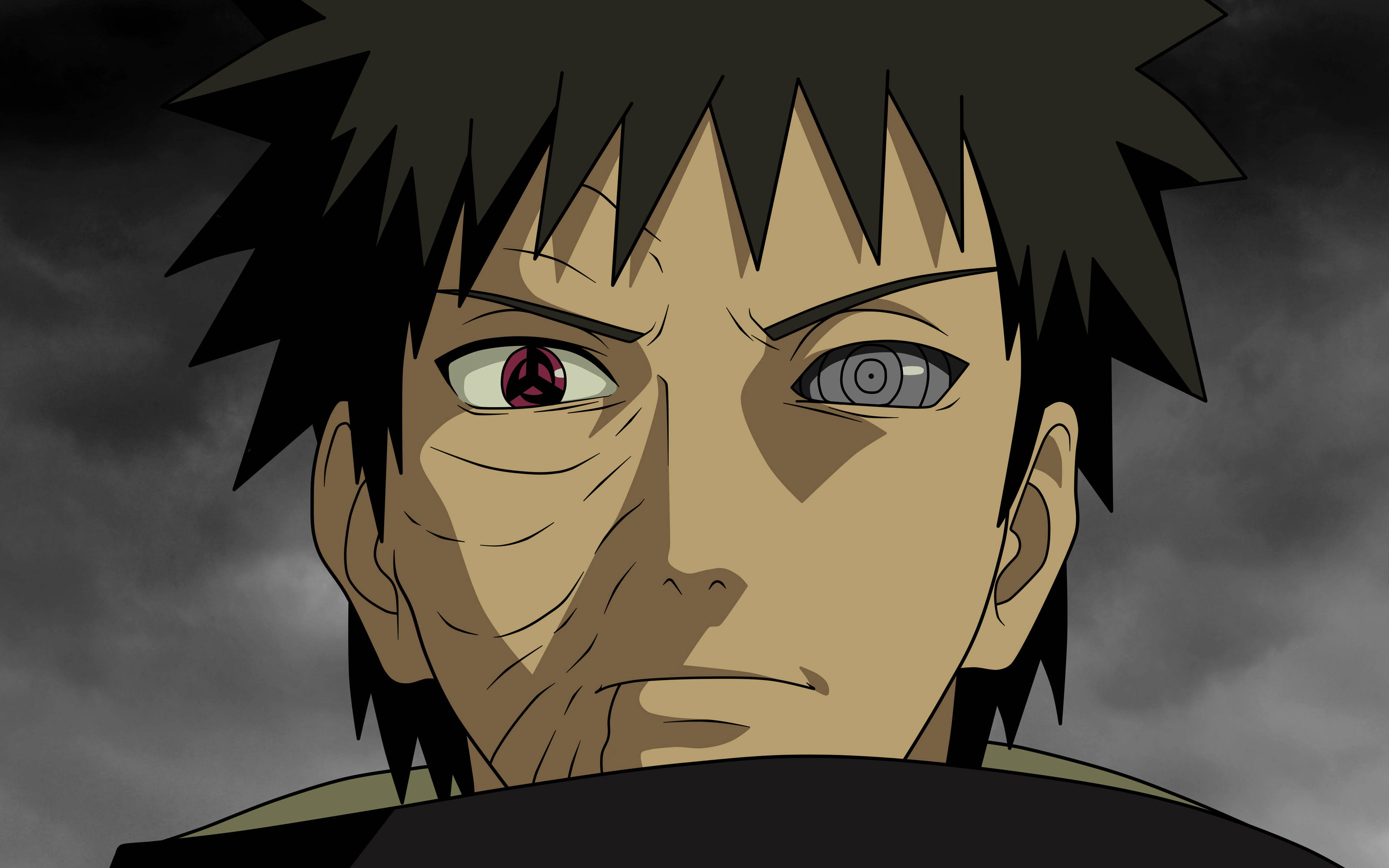 Obito Uchiha cu ochii activați 4K Fundal