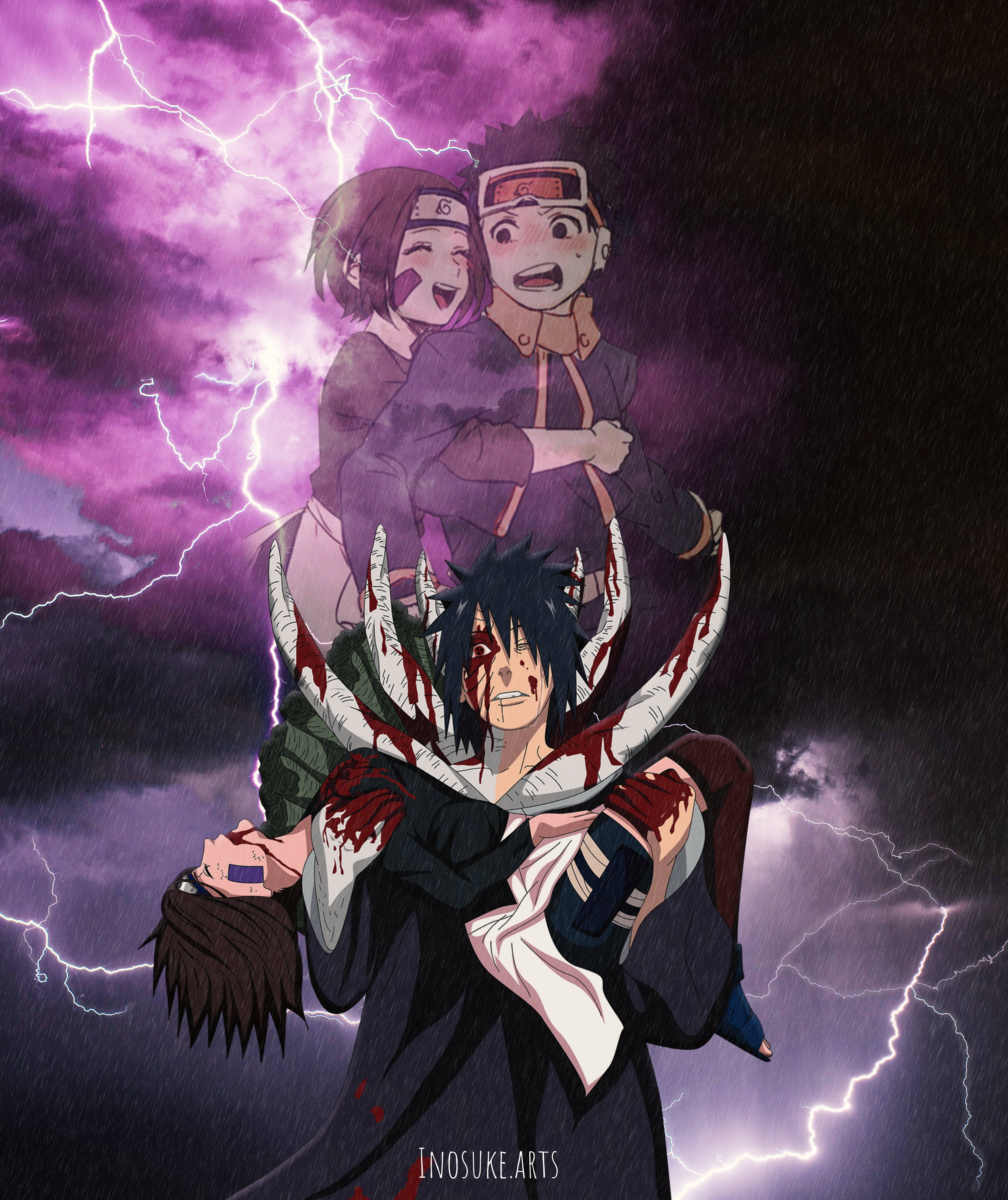 Obito Uchiha jelind-o pe Rin 4K Fundal
