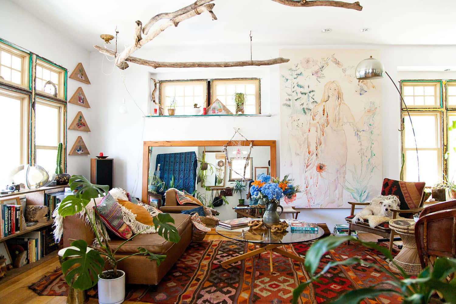 Obține estetica ta boho chic cu acest mural foto vibrant. Fundal