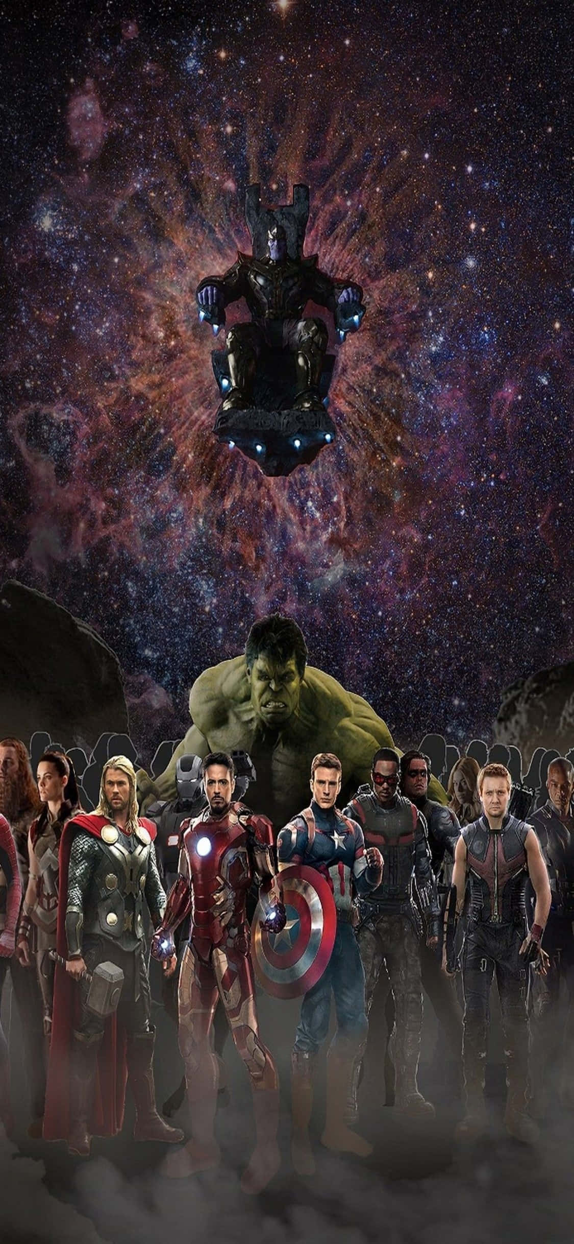 Obțineți Apreciatul Dv. Marvel's Avengers pe Noul Dv. iPhone Xs Fundal