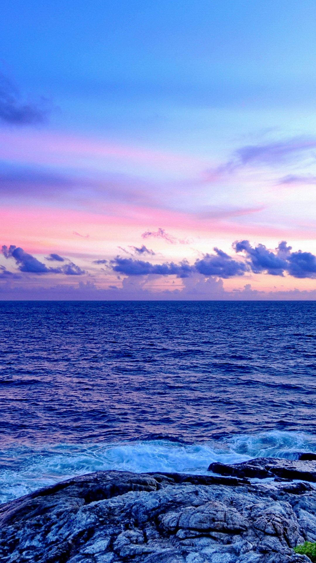 Ocean albastru pastel 4K pentru mobil Fundal