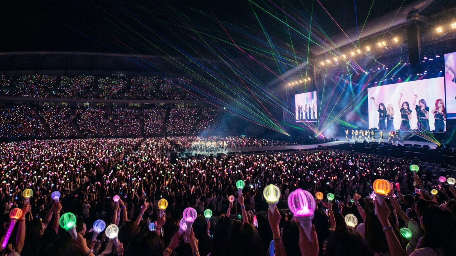Ocean de Bețe Luminoase la Concert Kpop Fundal