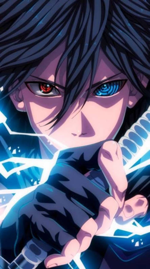 Ochii lui Uchiha Sasuke – fundal anime cool pentru telefon Fundal