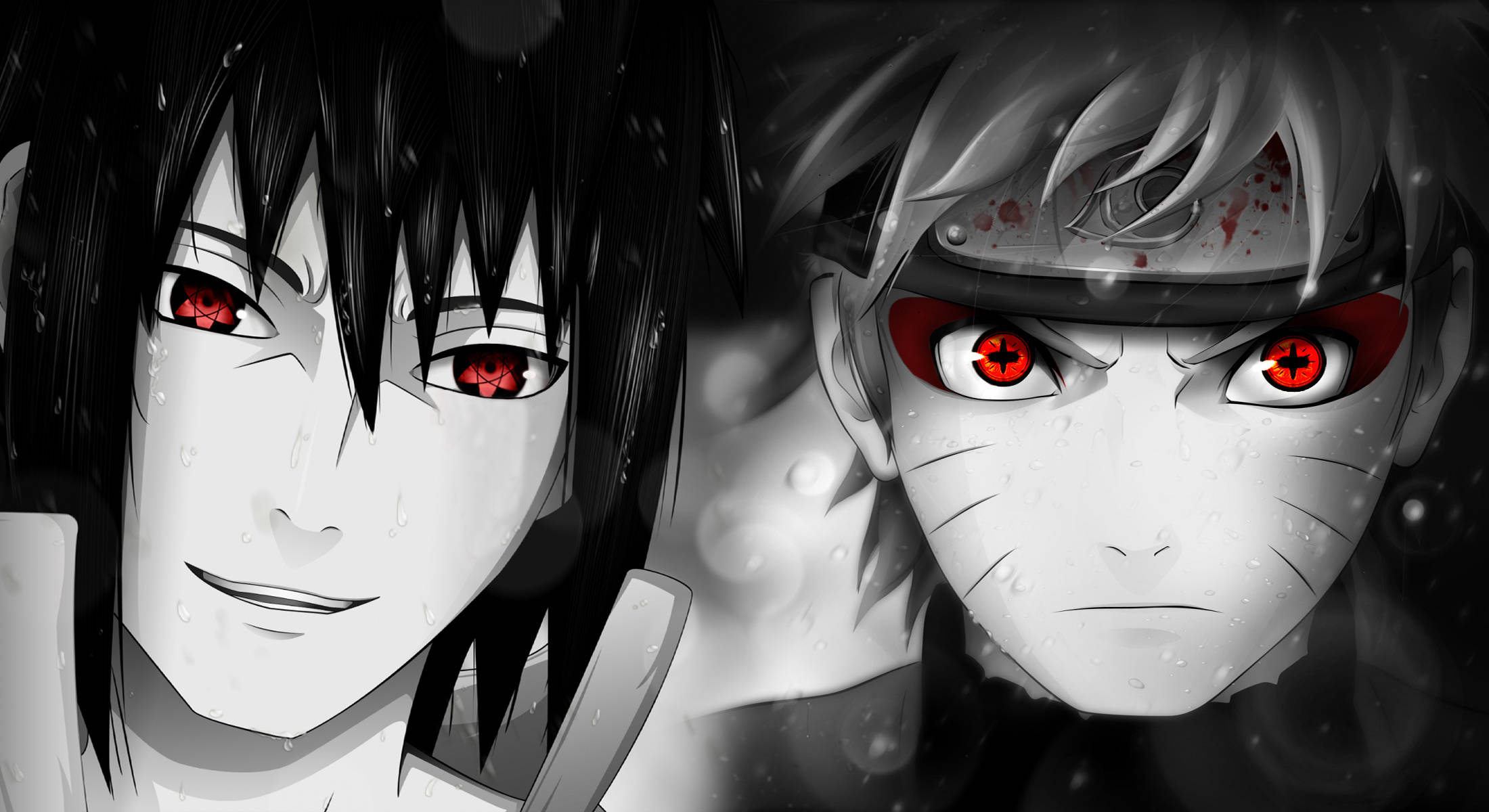Ochii Naruto și Sasuke Fundal