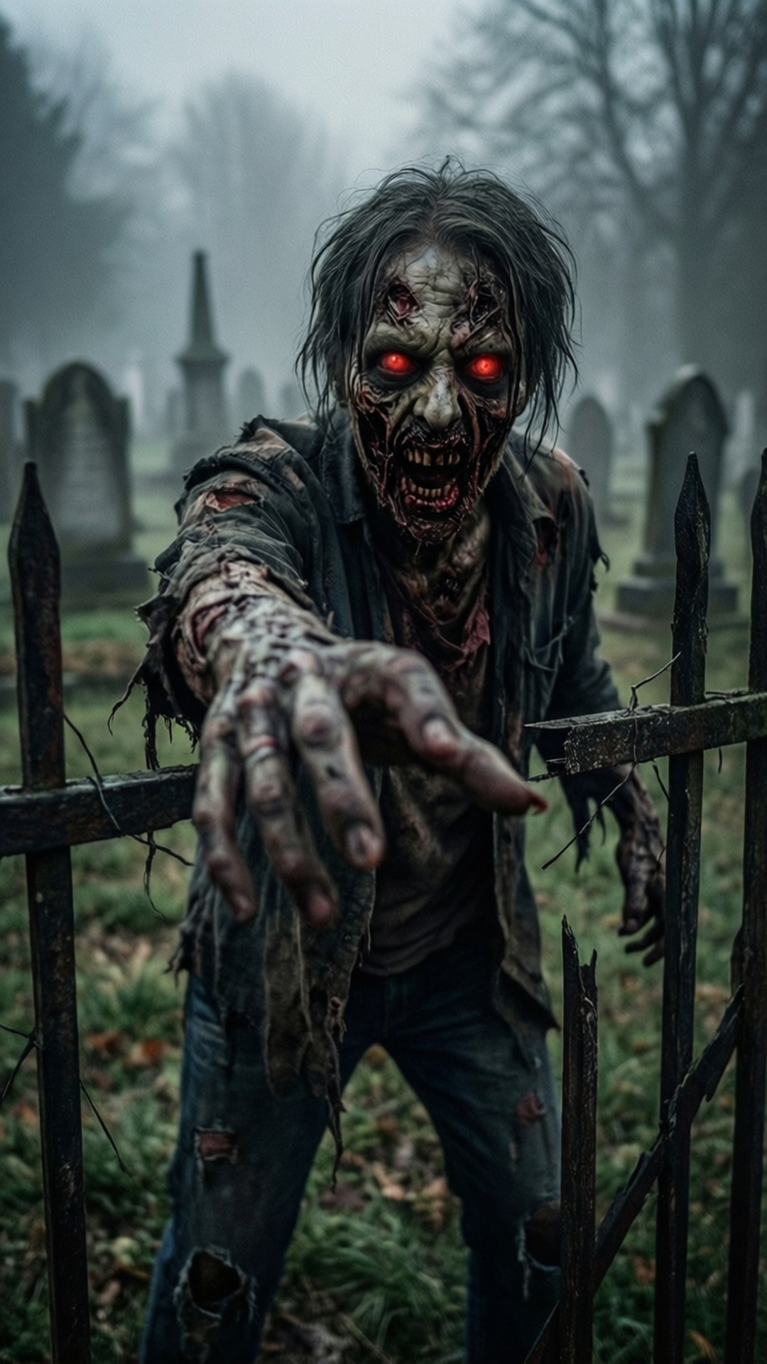 Ochii Roșii AI Zombieului Mort-Viu Fundal