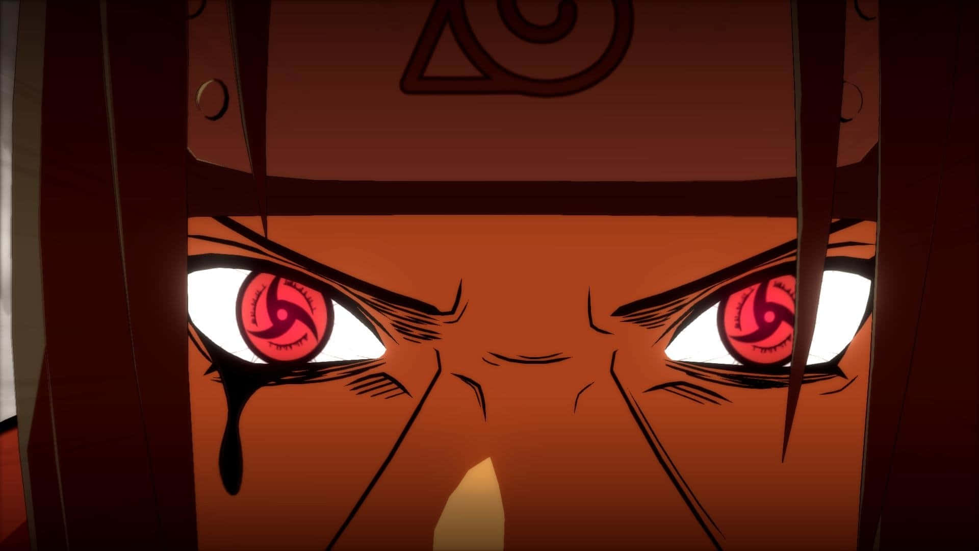 Ochiul roșu al lui Itachi Mangekyou Sharingan, prim-plan Fundal