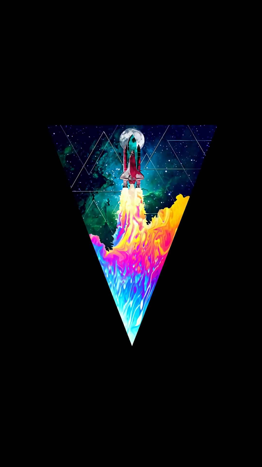 OLED Space Rocket Fundal