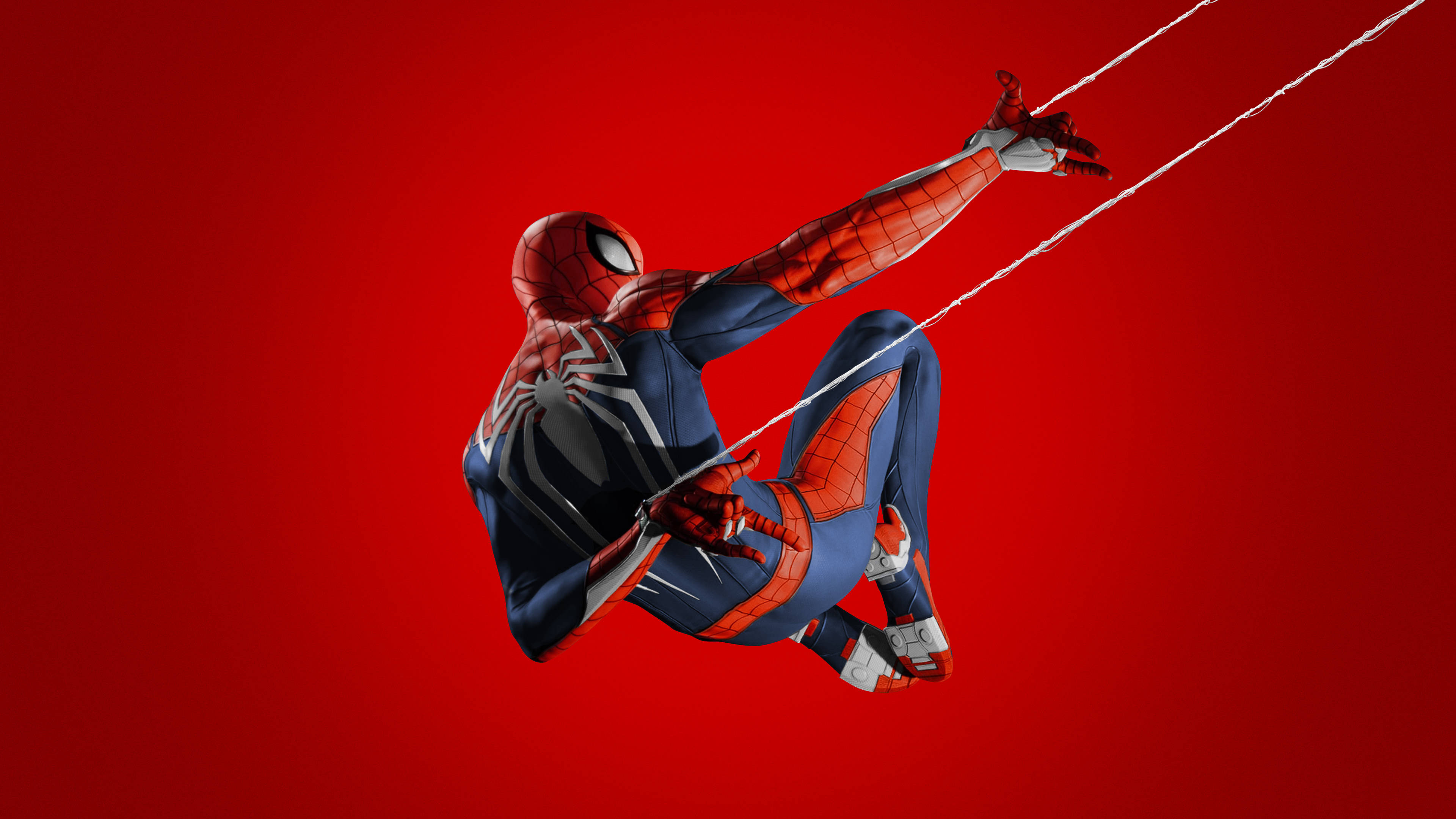 Omul Păianjen atârnând de pânze în Spider-Man PS4 Fundal