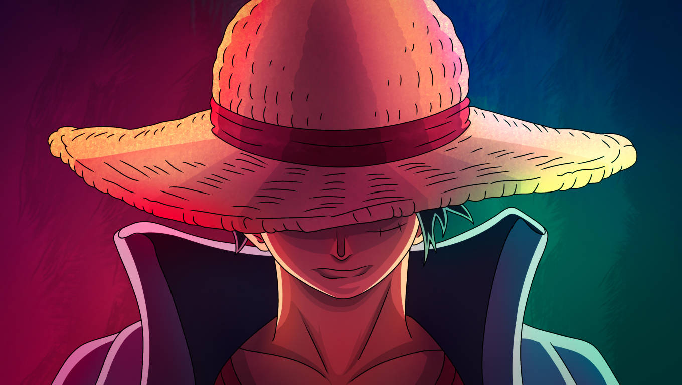 One Piece Desktop Gradient Roșu-Albastru Fundal