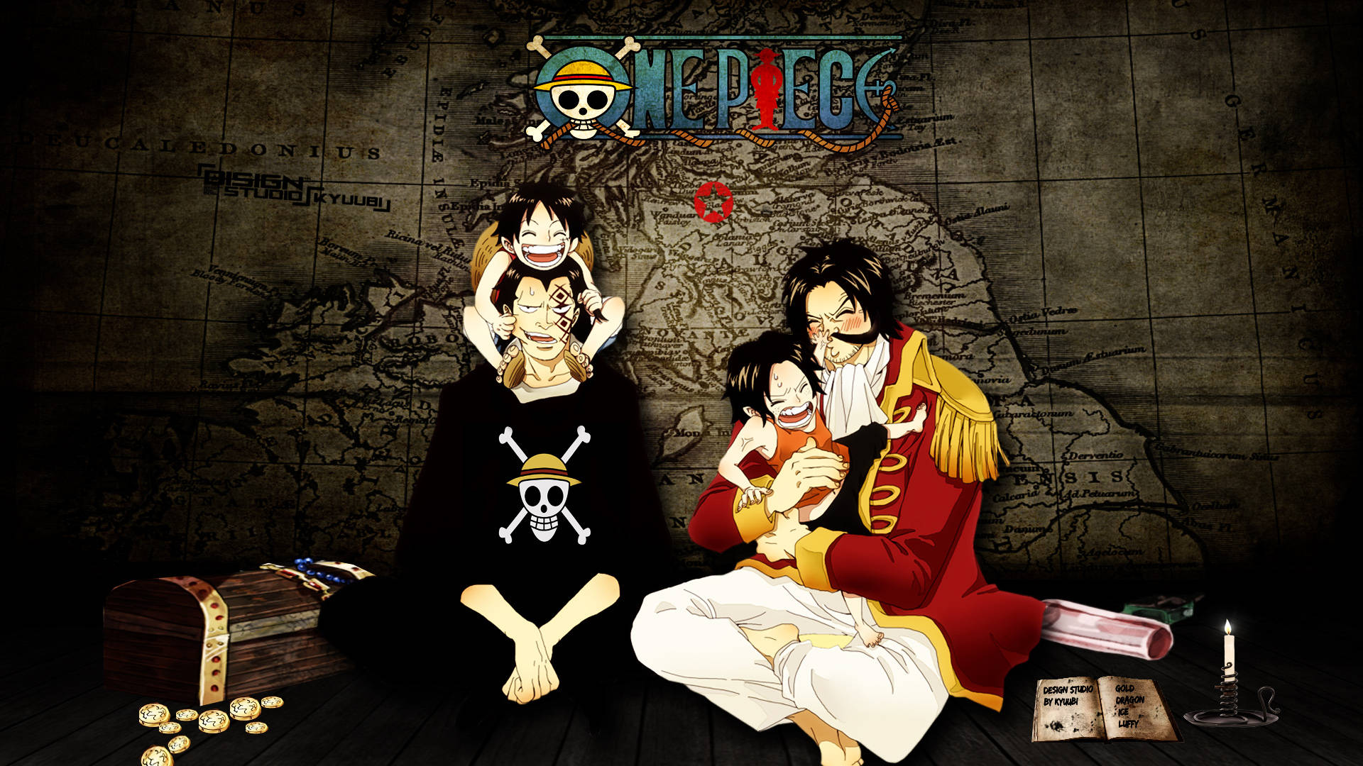 One Piece Desktop Dragon și Roger Fundal