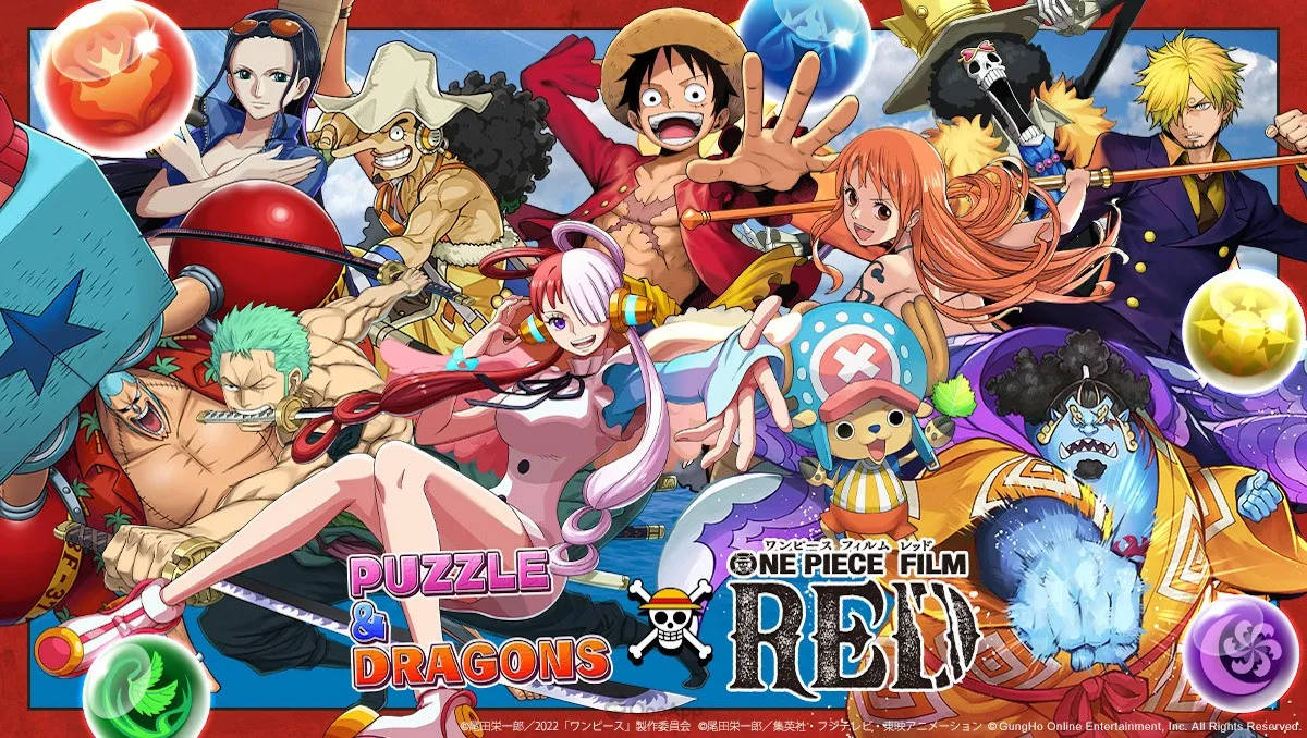 One Piece Film Red Puzzle și Dragons Crossover Fundal