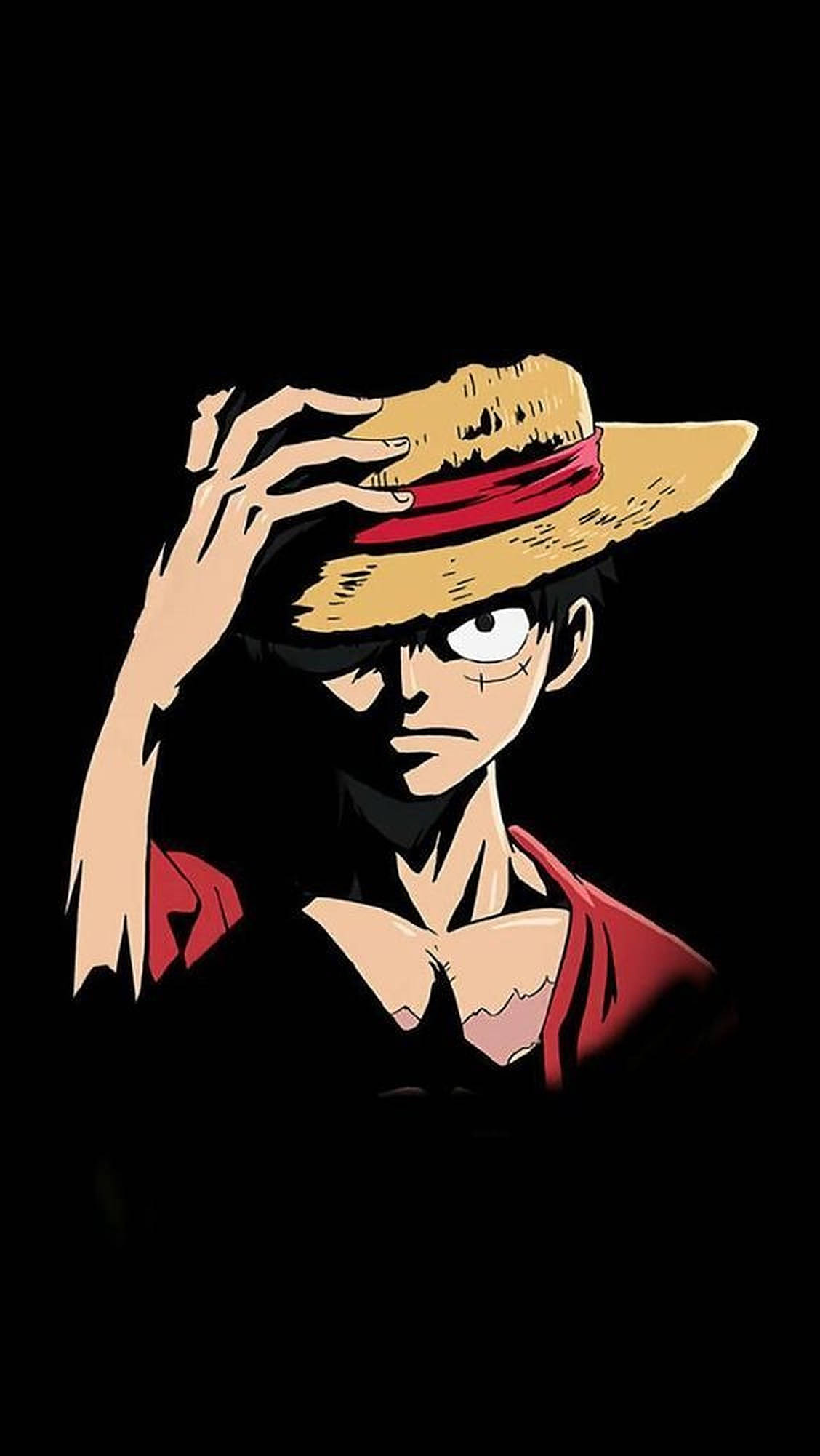 One Piece Luffy Aprig iPhone Fundal