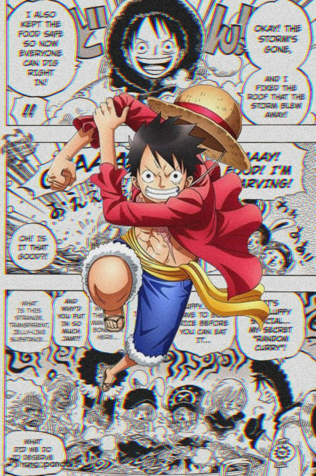 One Piece Luffy Estetică Manga Fundal