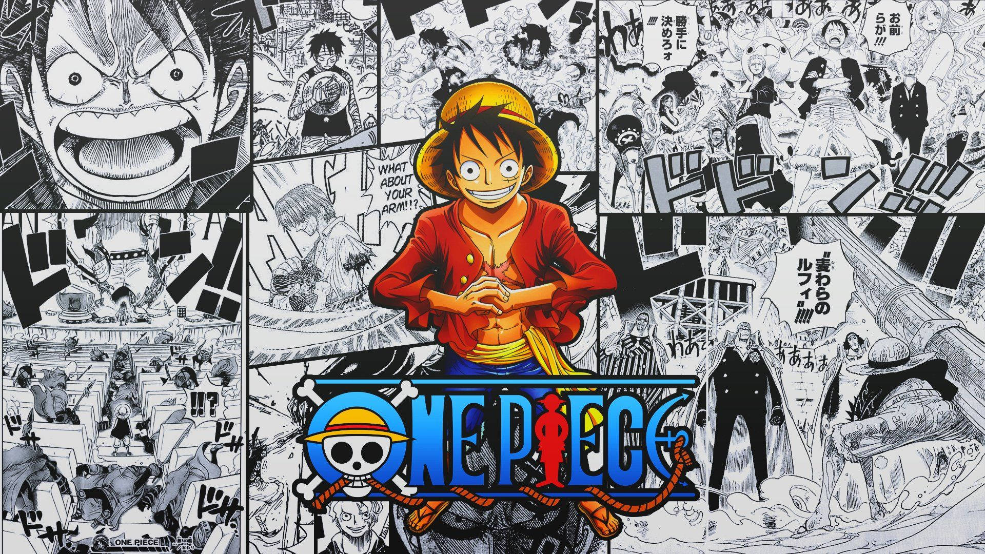 One Piece Luffy Panou Manga Fundal