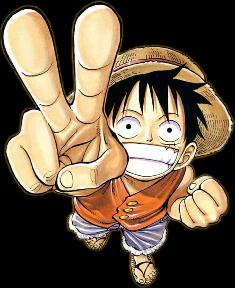 One Piece Luffy Poziția Victoriei Fundal