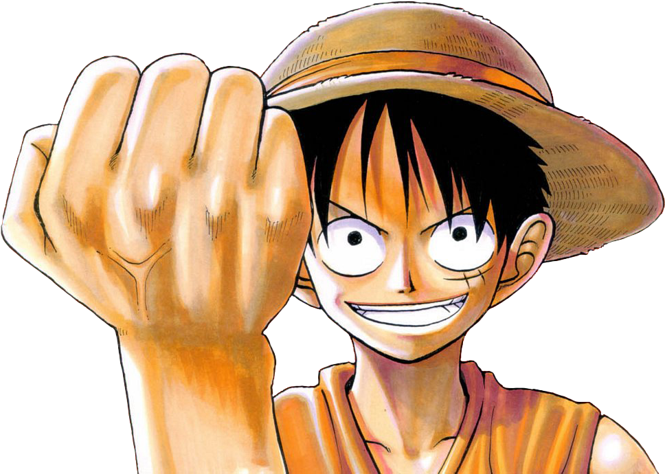 One Piece Luffy Poziție Veselă Fundal