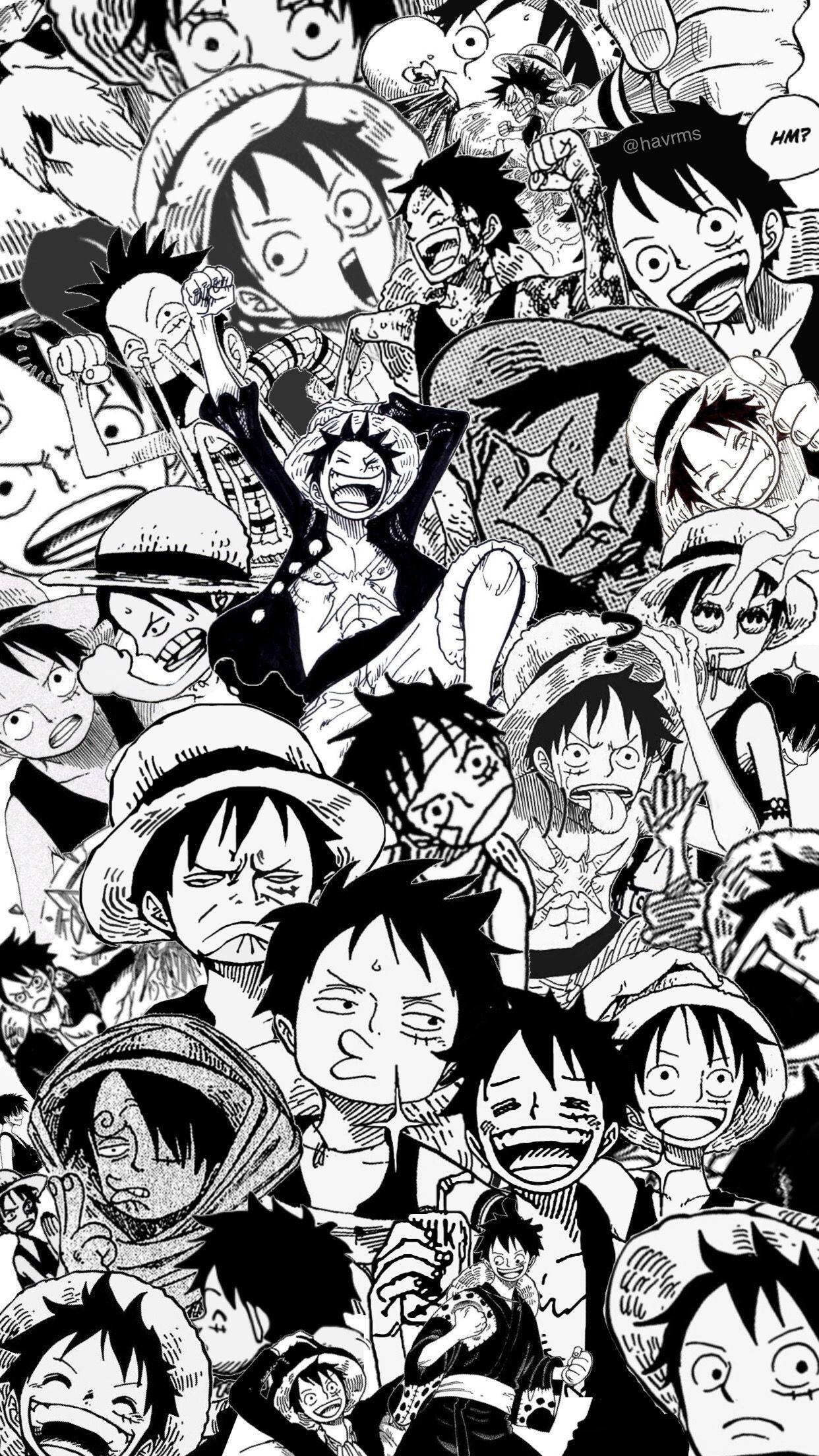 One Piece Phone Luffy Manga Colaj Fundal