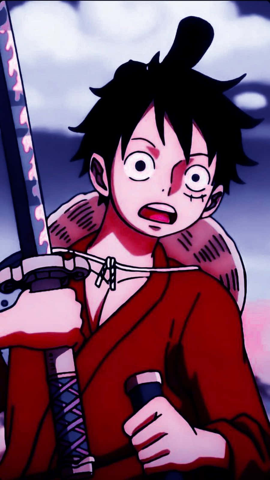 One Piece Sabie Luffy Telefon Fundal