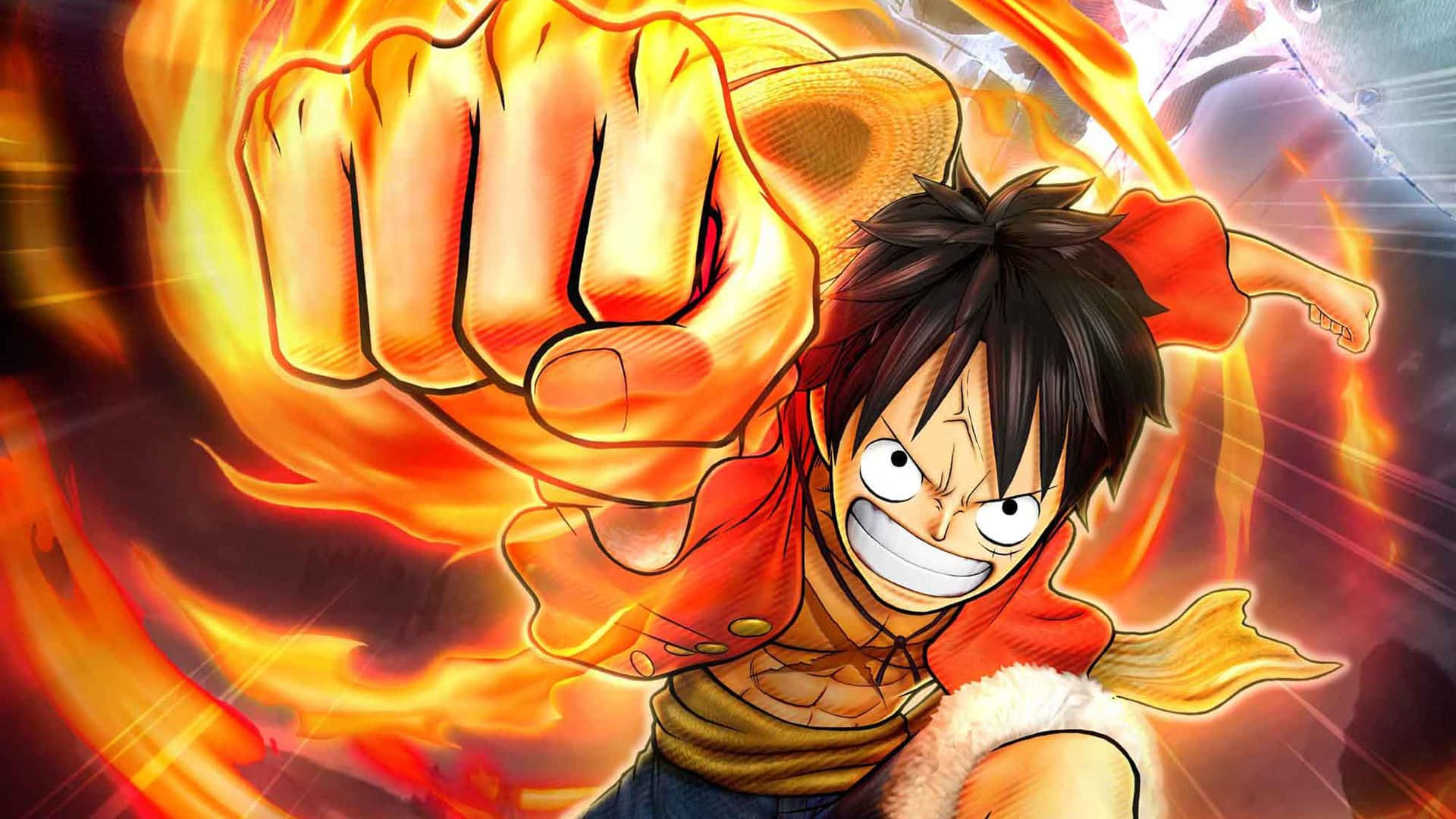 one piece - un personaj cu un pugil în mână Fundal