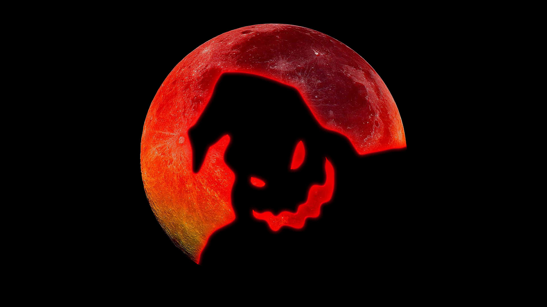 Oogie Boogie Lună Roșie Fundal