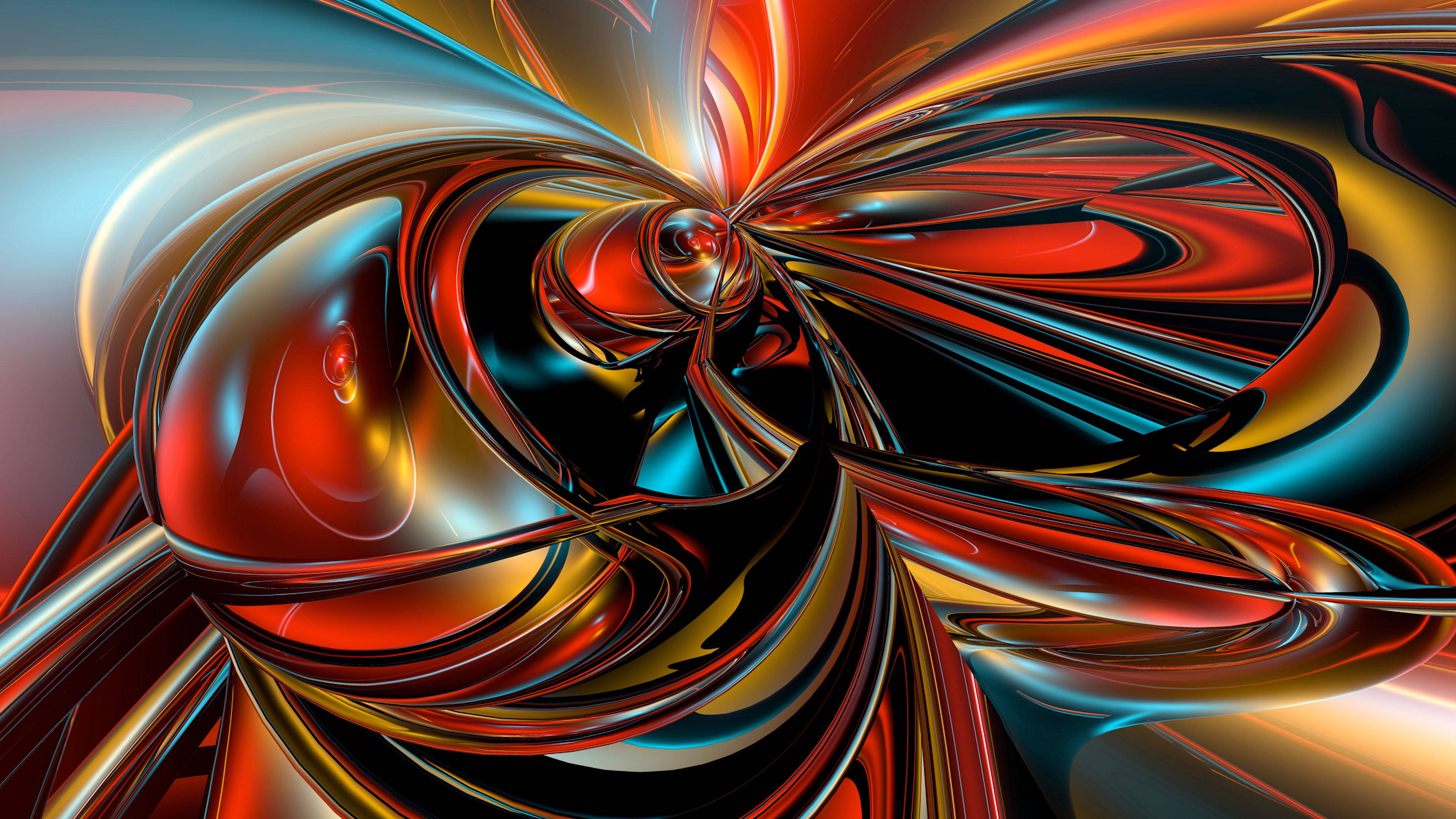 Operă de artă abstractă psihedelică în culori 3D vibrante Fundal