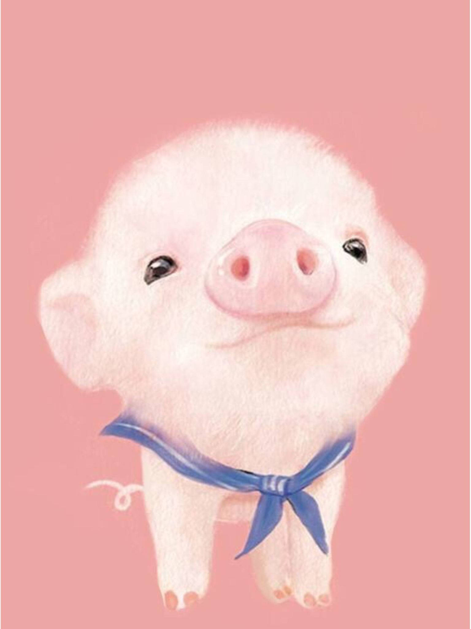 Operă de artă cu purceluș Kawaii iPad Fundal