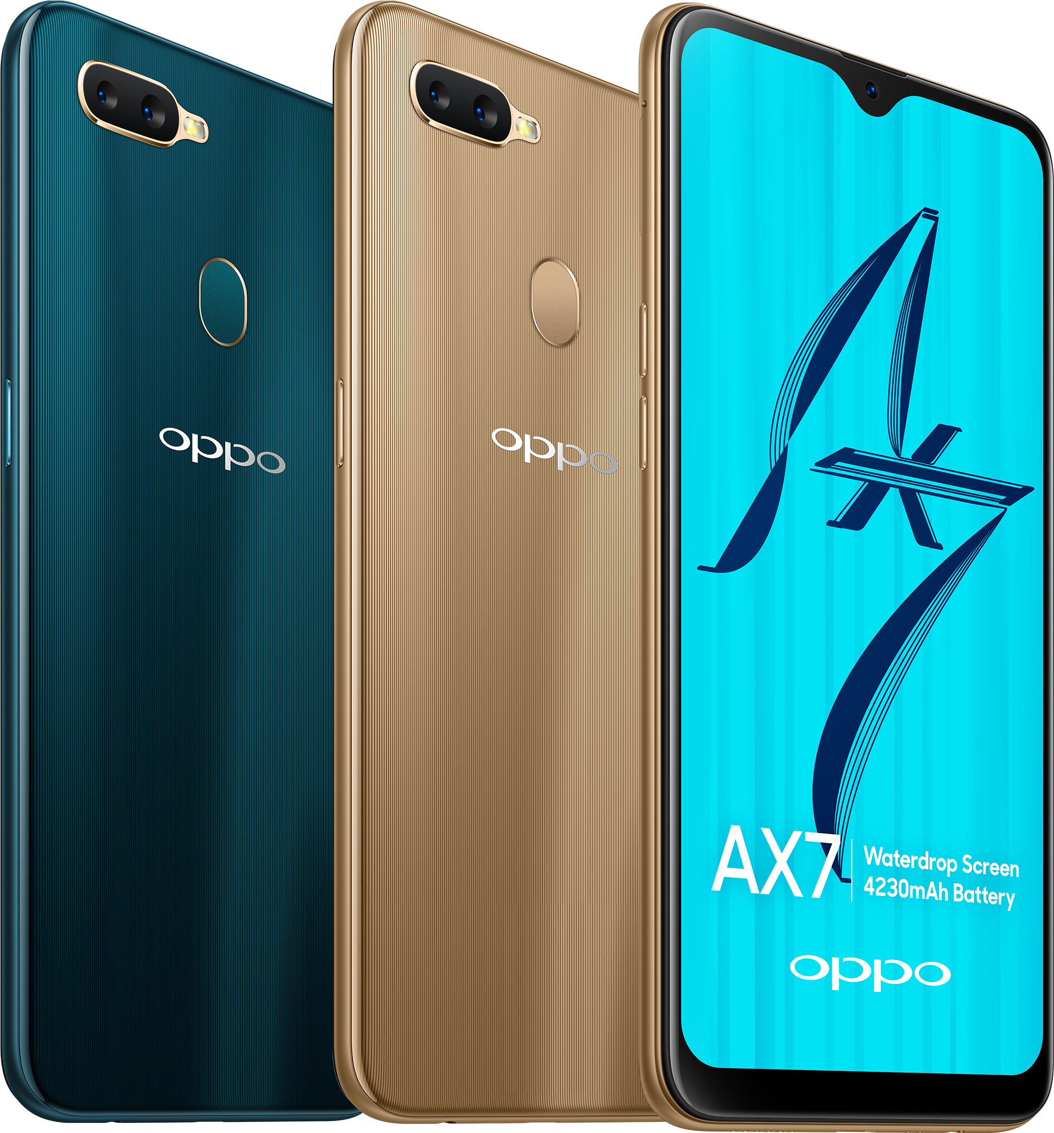 Oppo A X7 în două variante de culoare Fundal