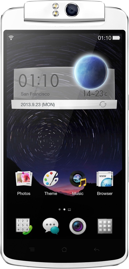 Oppo Smartphone vedere frontală ecran Fundal
