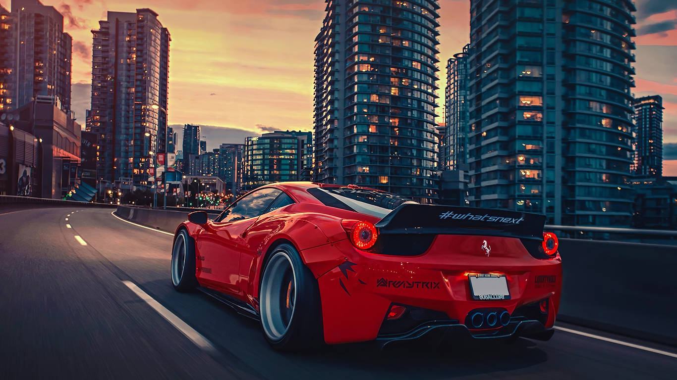 Oraș Cool 1366x768 Ferrari HD Fundal
