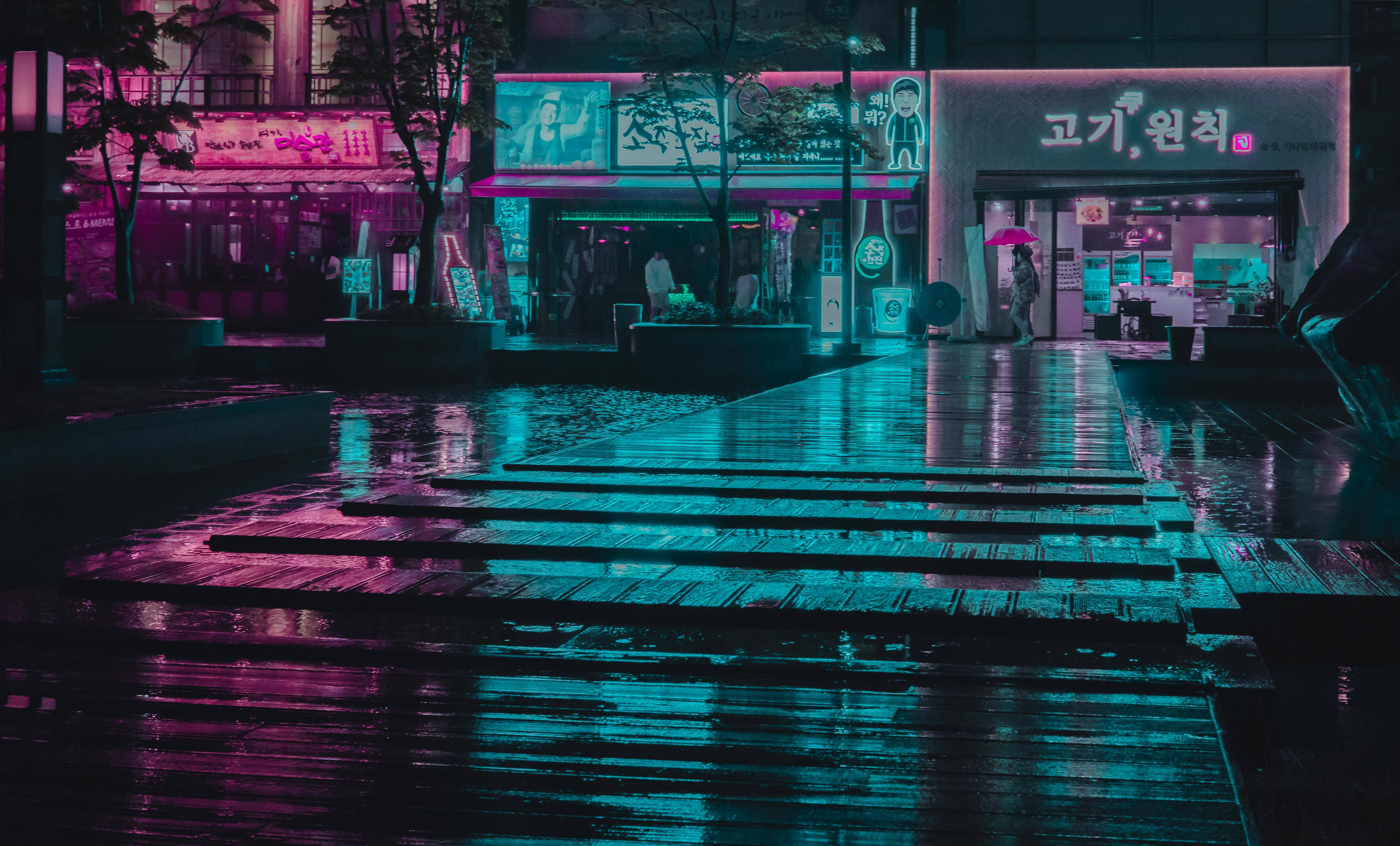 Oraș Coreean Estetică Mov Tumblr Laptop Fundal