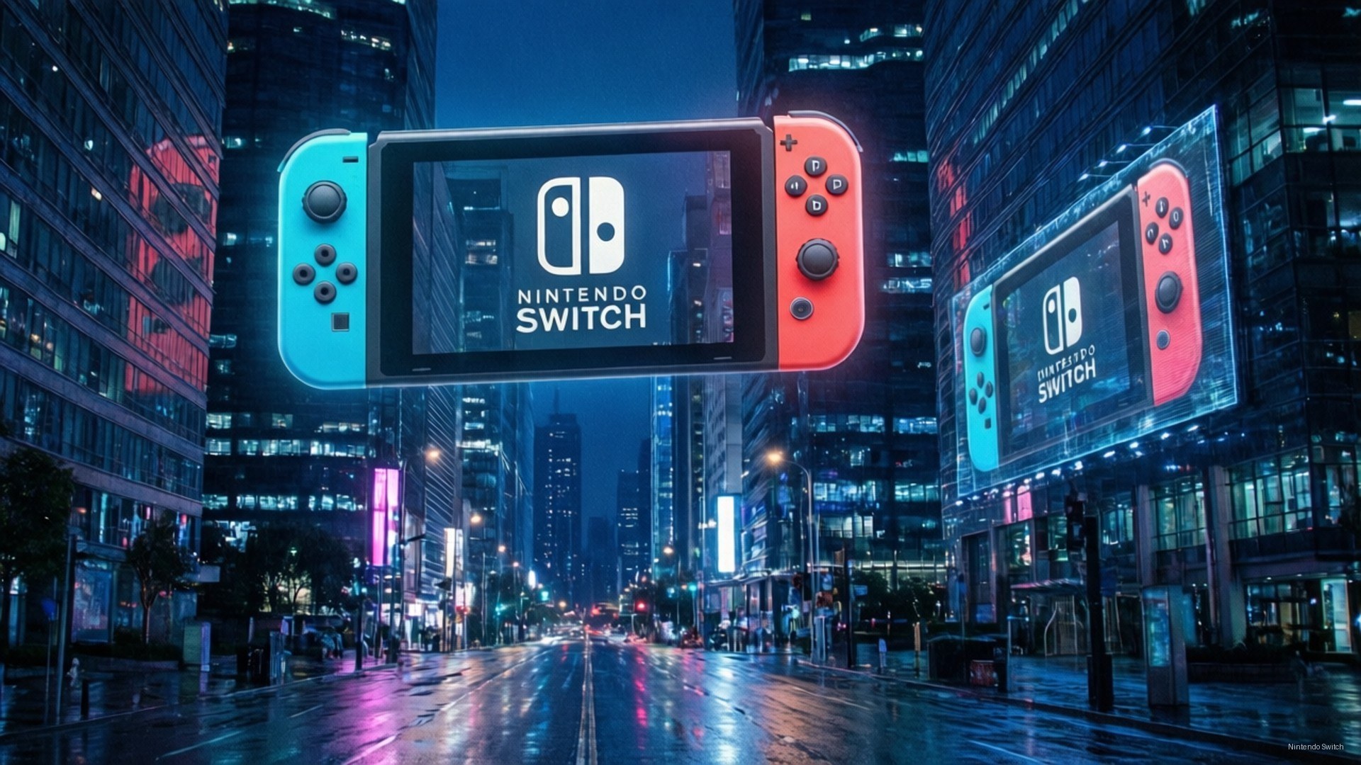 Oraș Cyberpunk Switch Fundal
