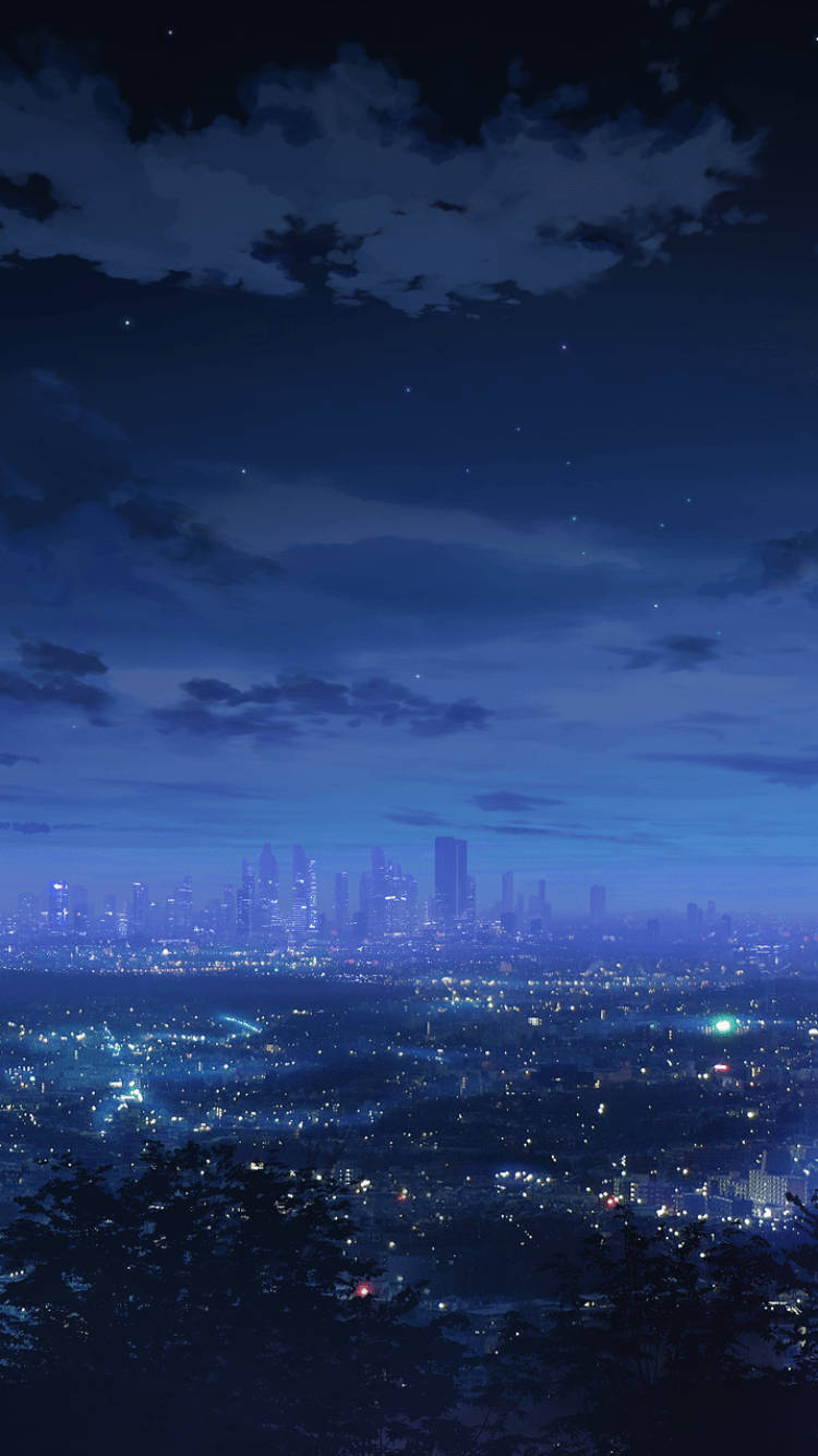 Oraș Estetic Anime Nocturn Fundal