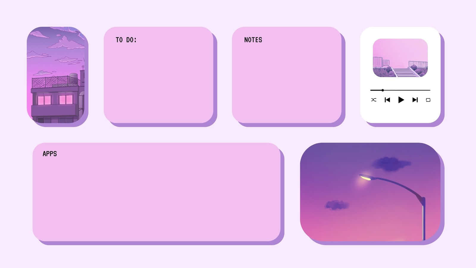 Organizator drăguț de foldere mov pentru desktop Fundal