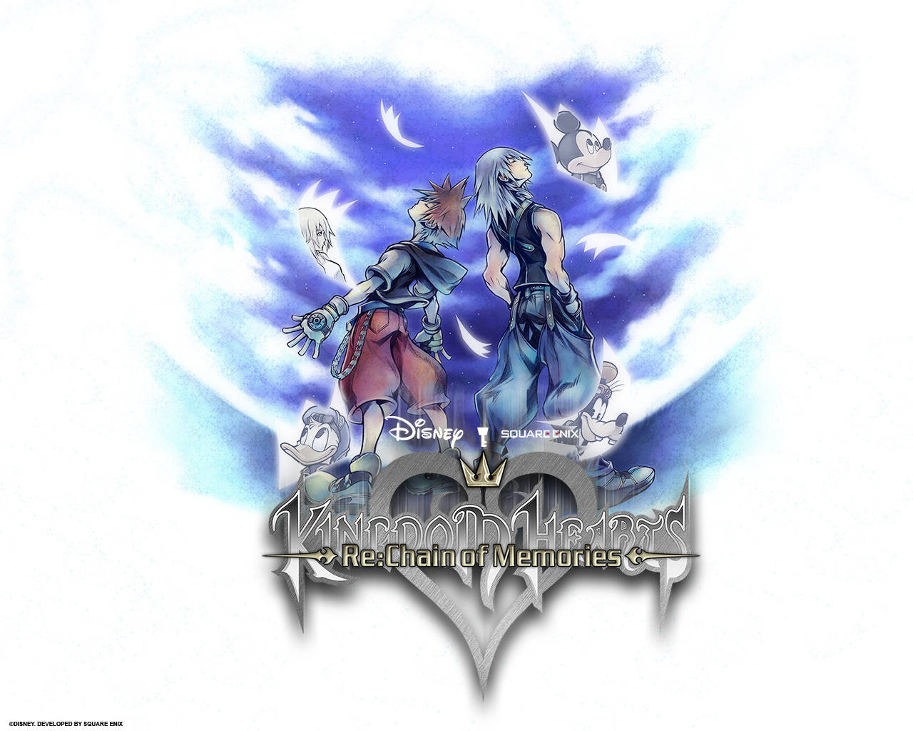 Orizont albastru cu logo-ul Kingdom Hearts Fundal