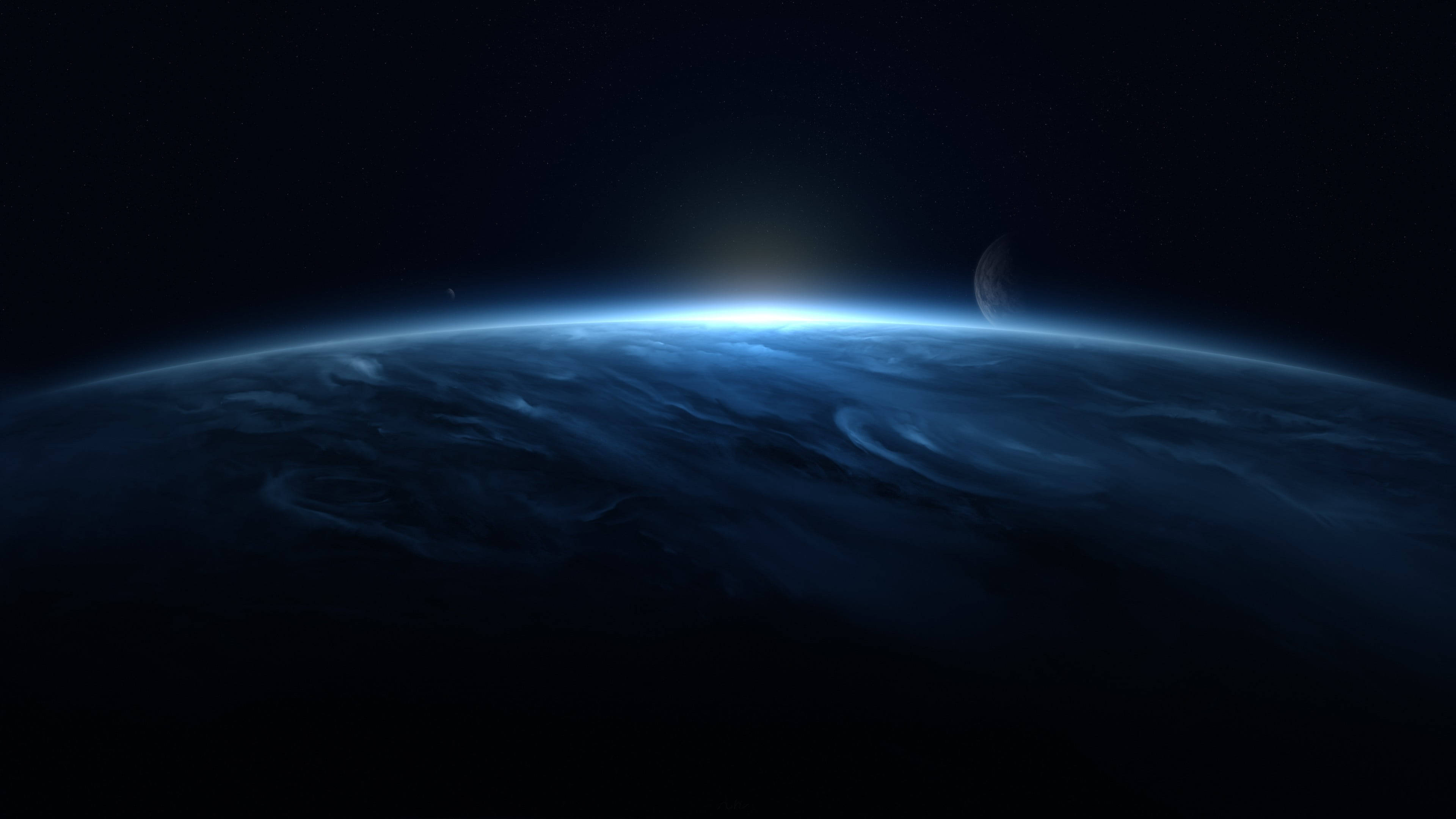 Orizont Planetar Întunecat 4K Ultra HD Fundal